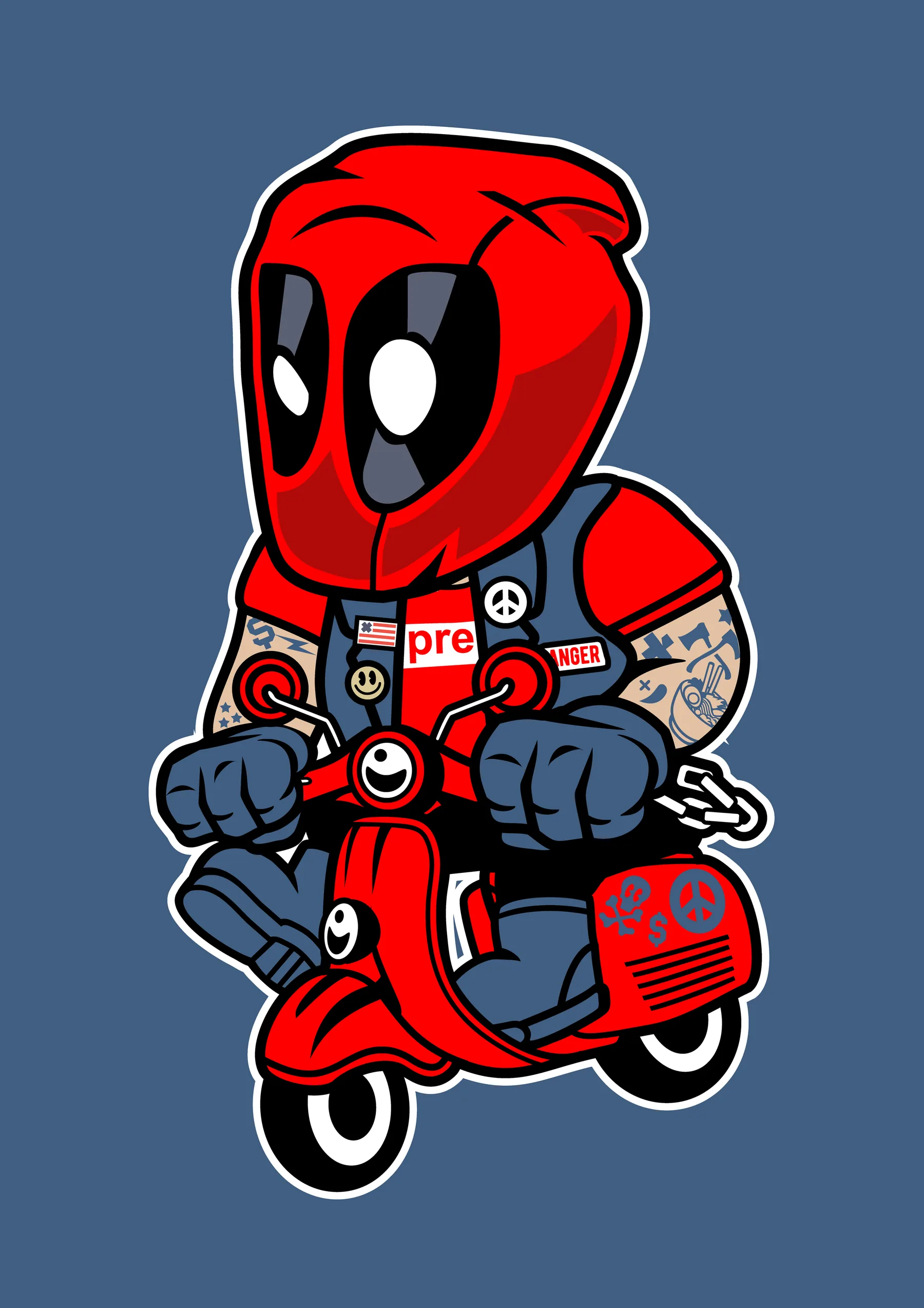 Deadpool en Scooter