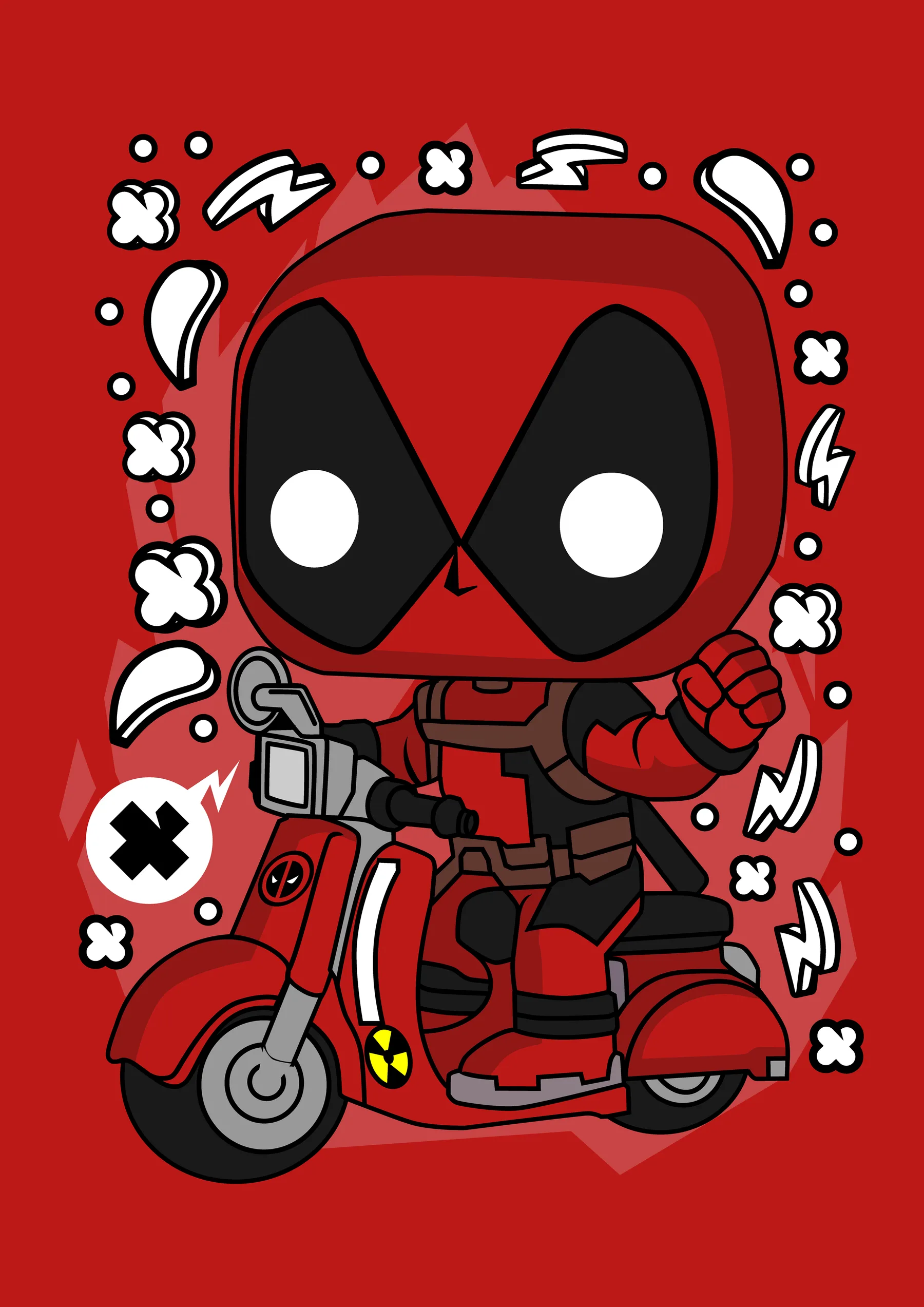 Deadpool en Motocicleta