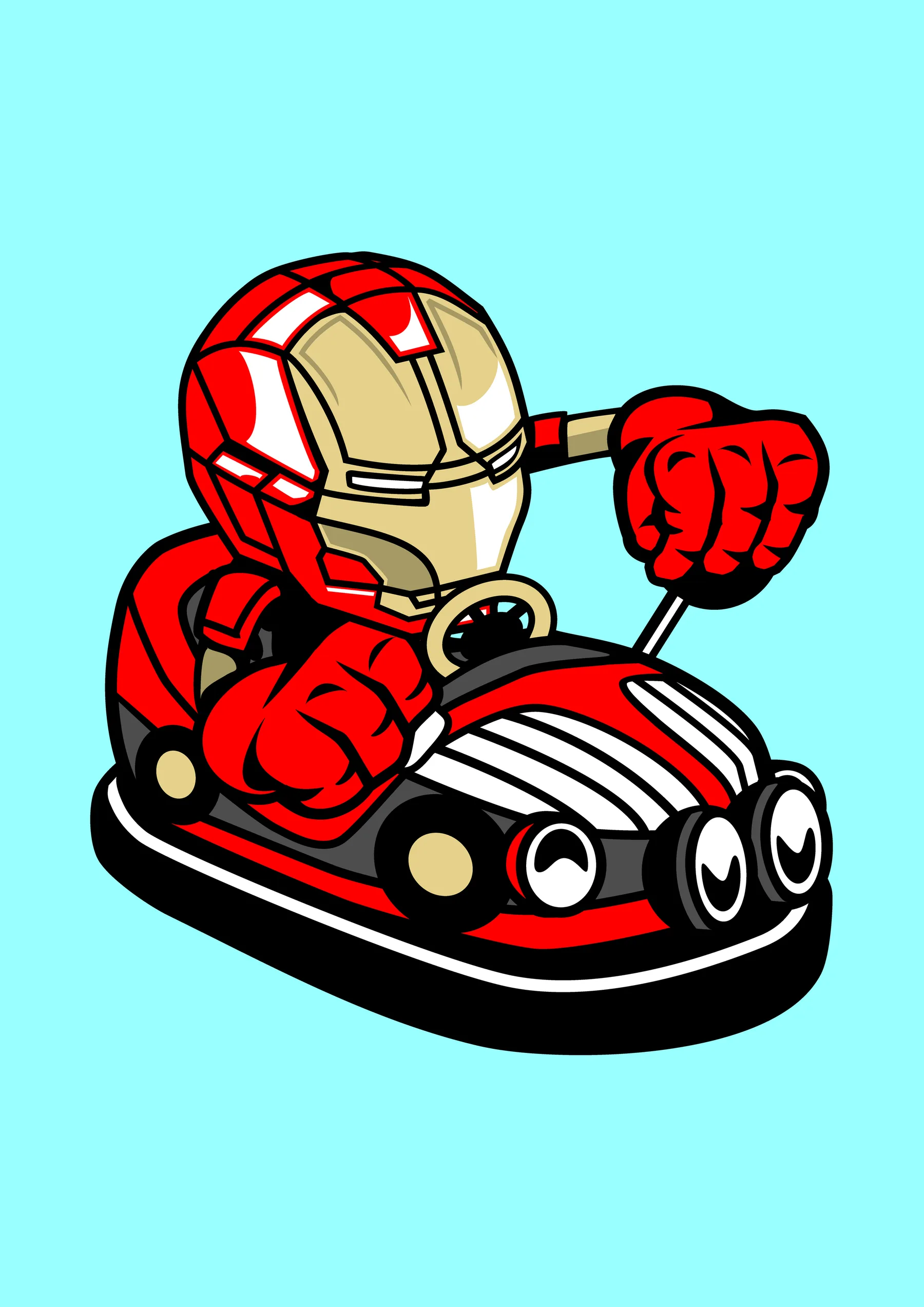 Iron Man en Auto Chocón