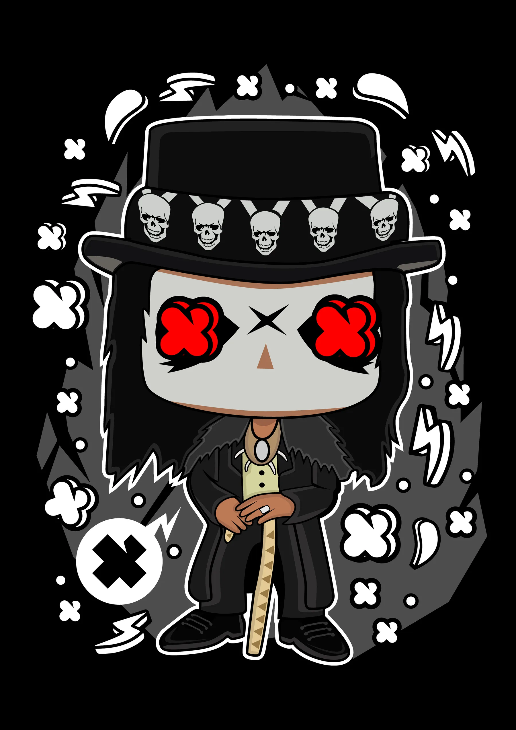 Personaje con Craneo y Sombrero de Copa