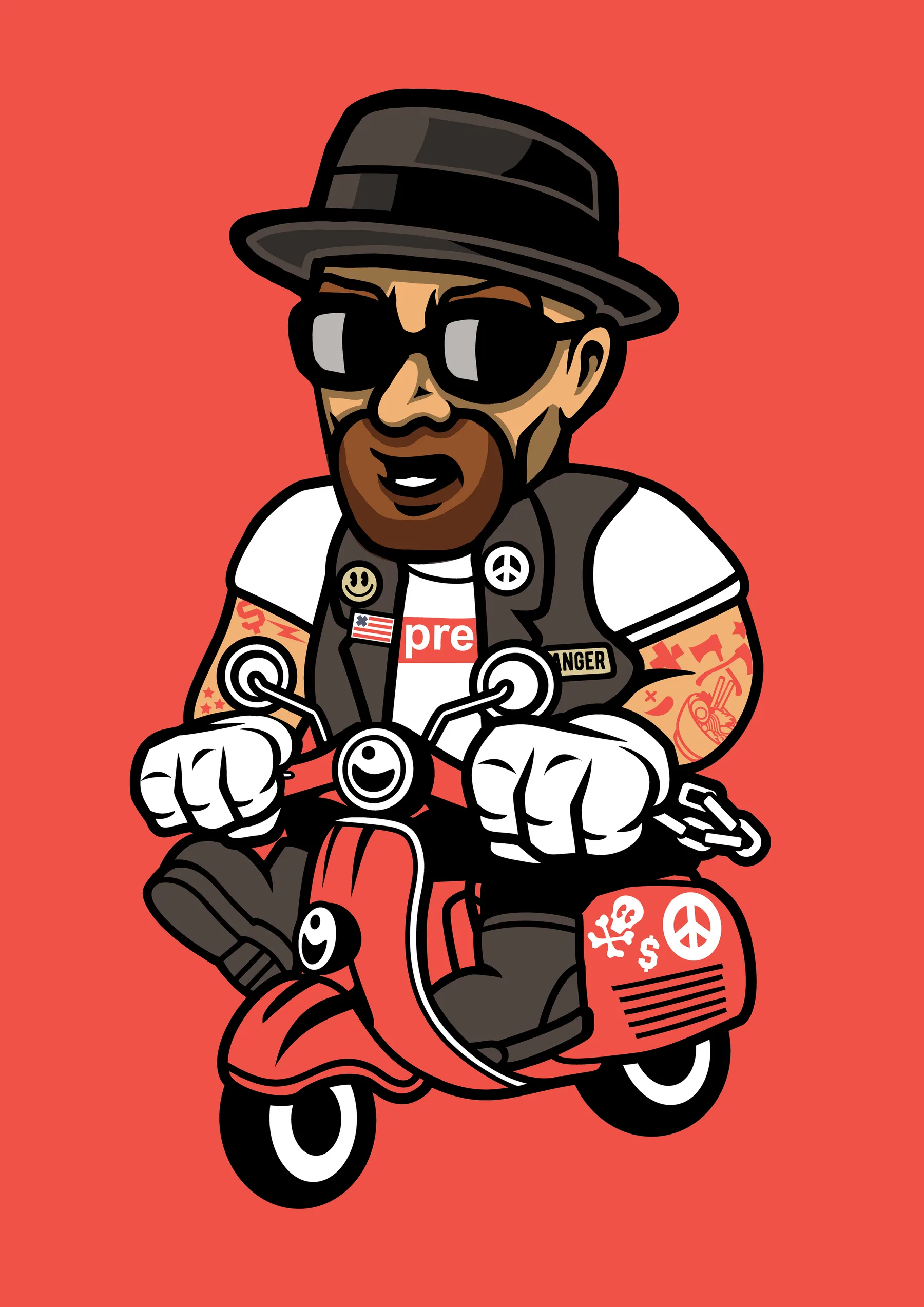 Motociclista con Chaqueta de Cuero