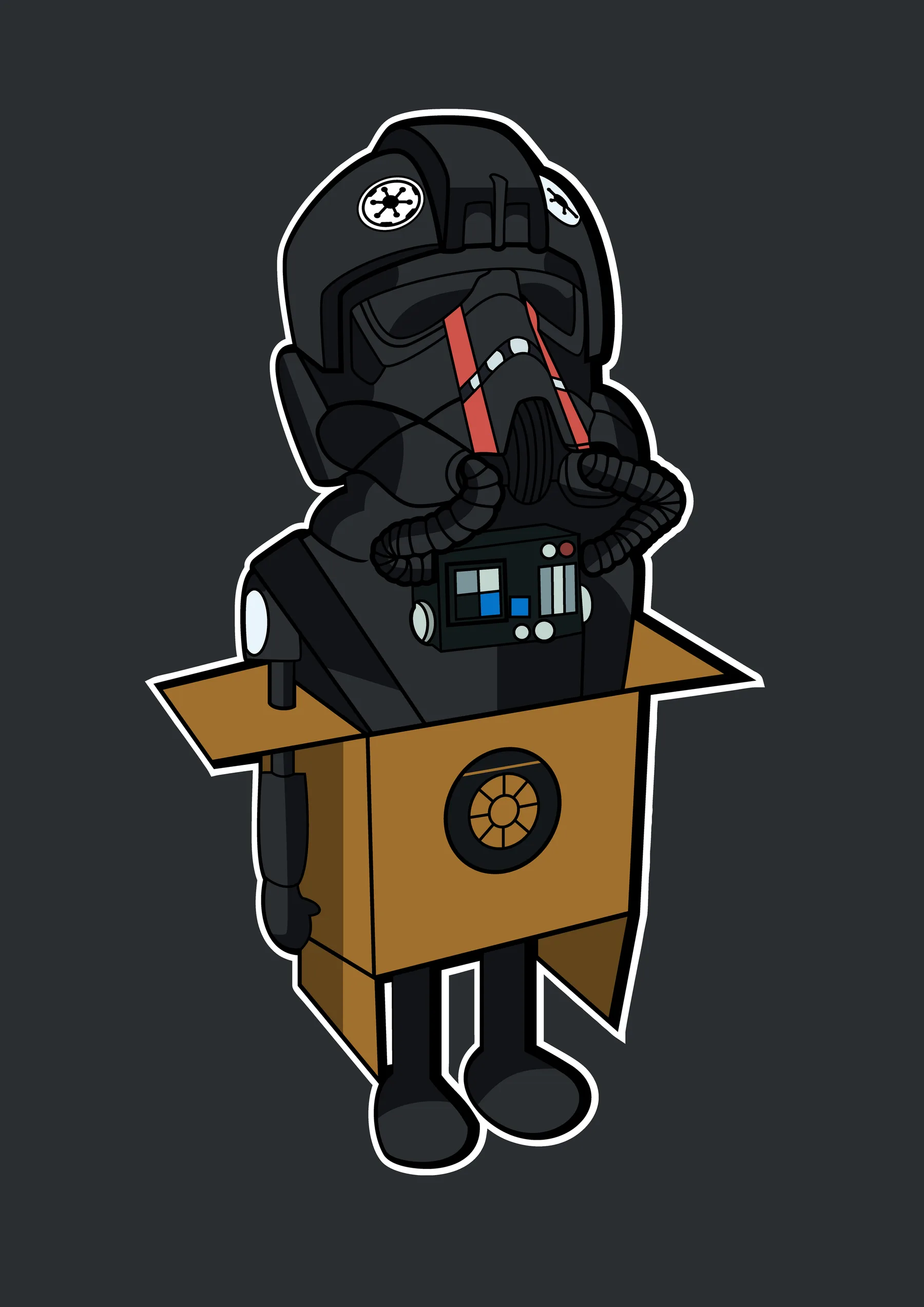 Darth Vader en Caja de Carton