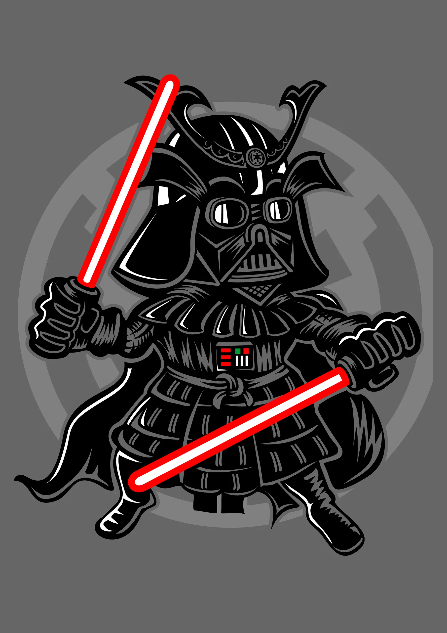 Darth Vader con Sables Dobles Rojos