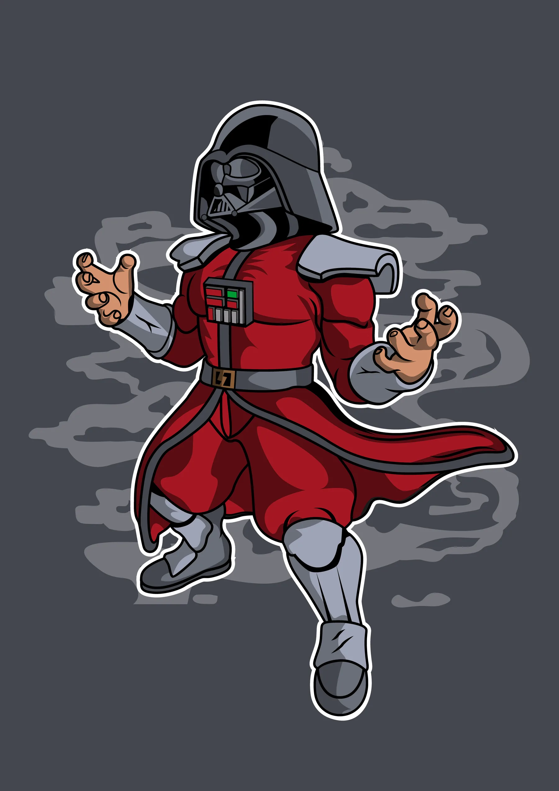 Personaje Sith con Capa Roja y Rayos