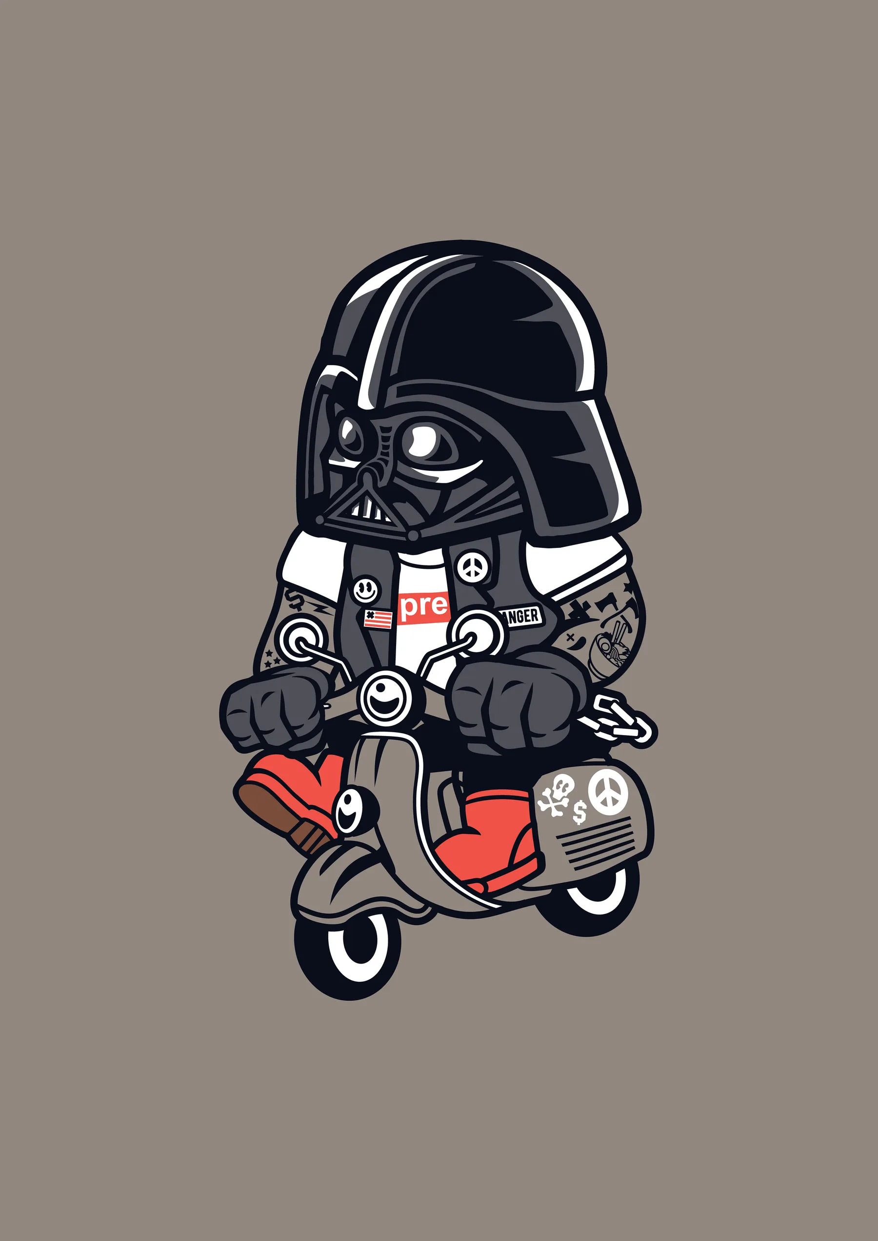 Darth Vader en Patineta Chibi