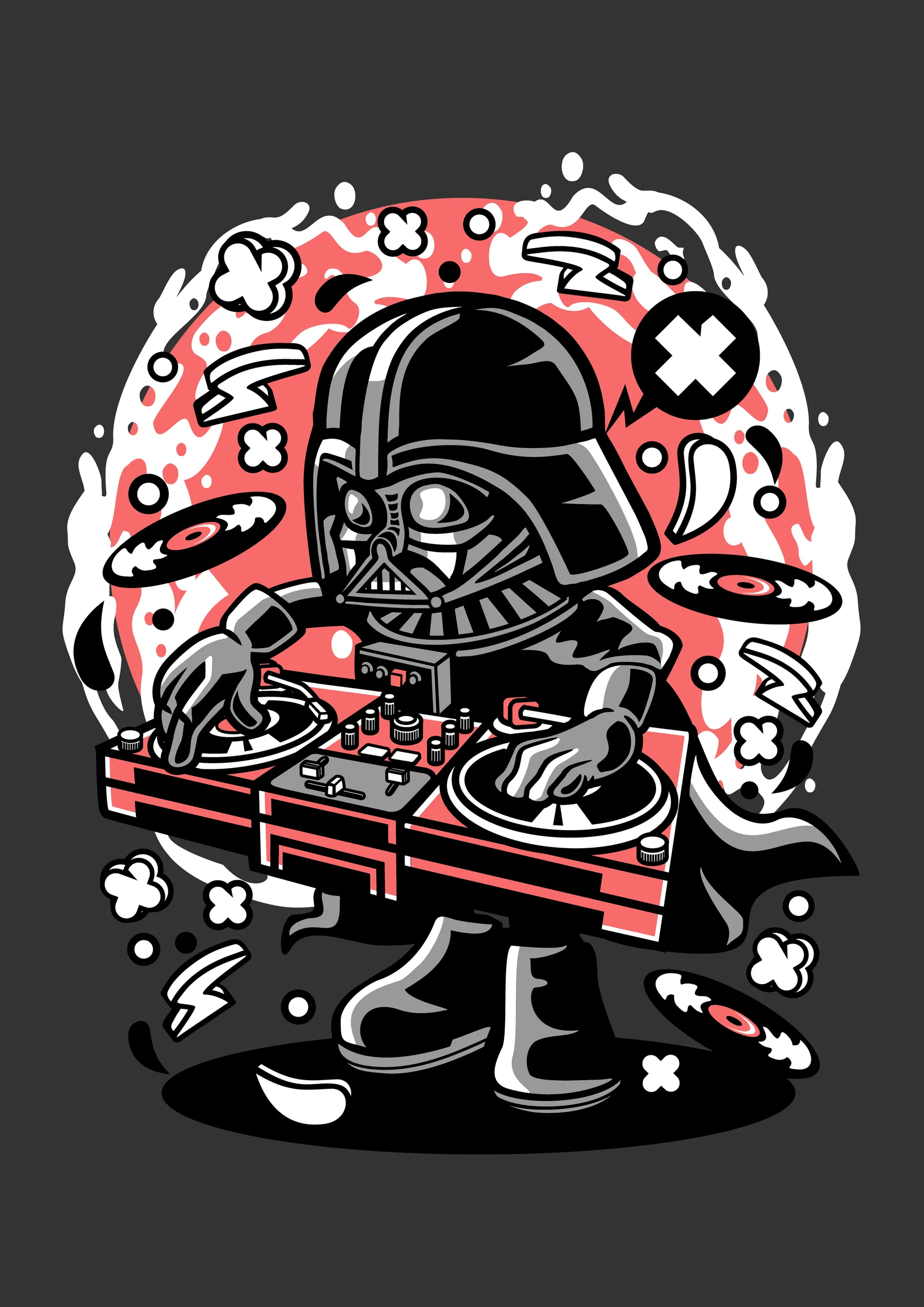 Darth Vader Estilo Grafiti Circular