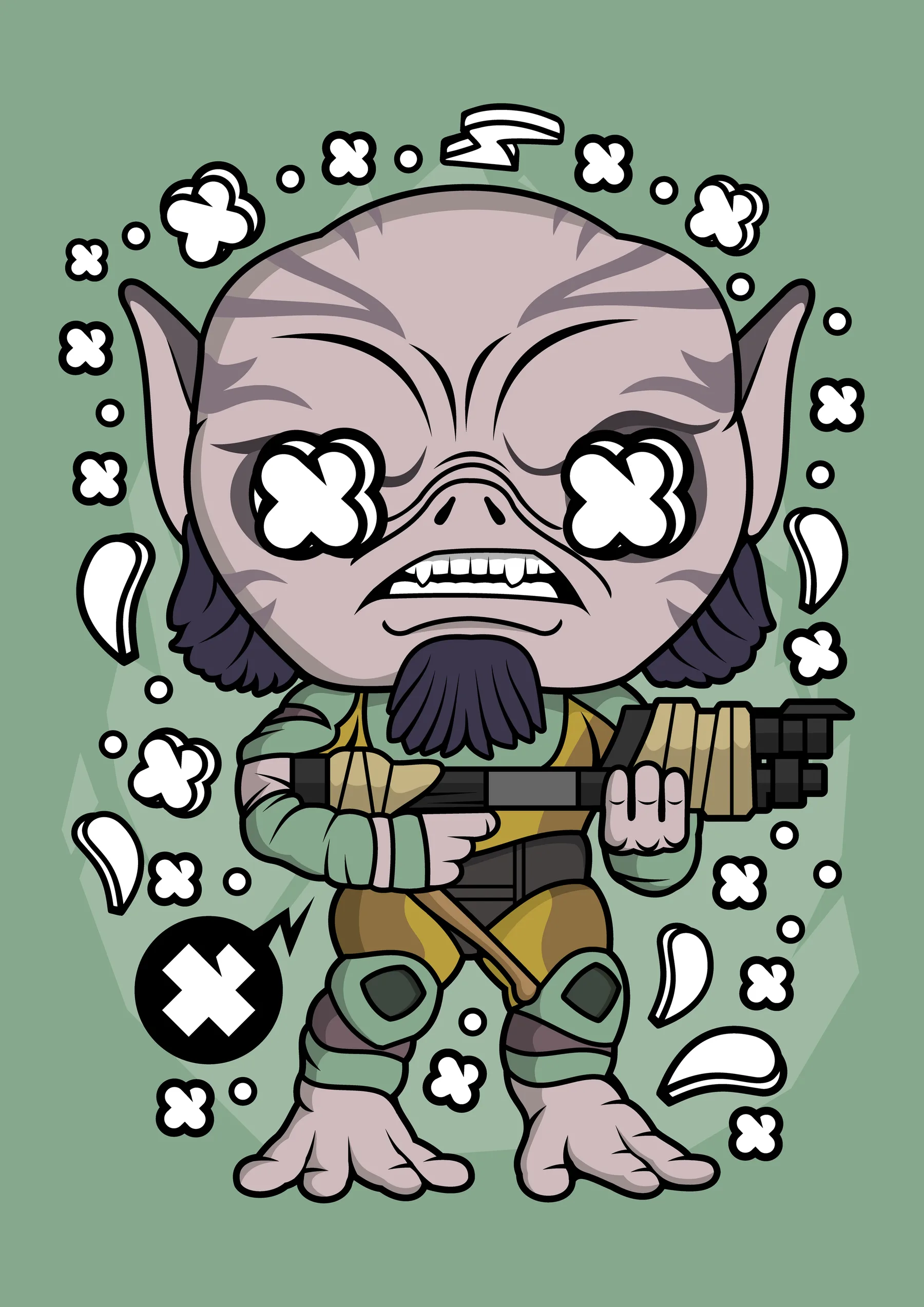 Personaje Alienigena Verde Villano