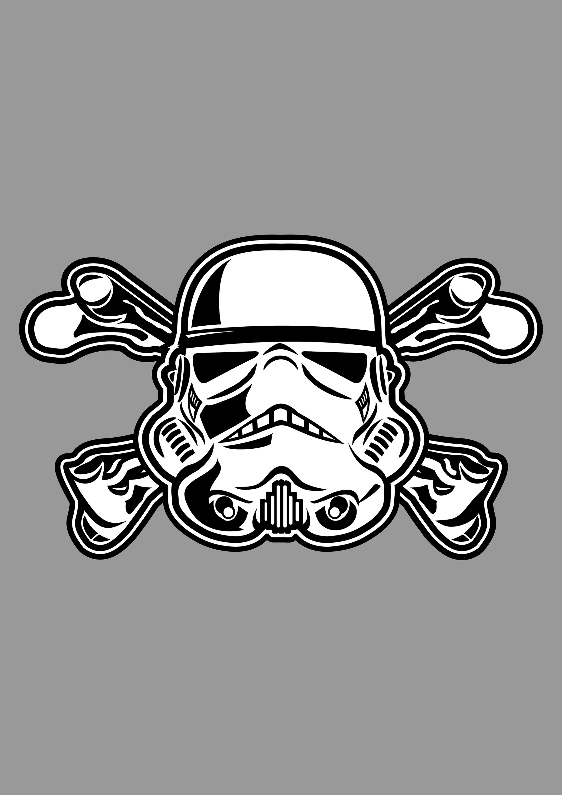 Craneo y Huesos Estilo Stormtrooper