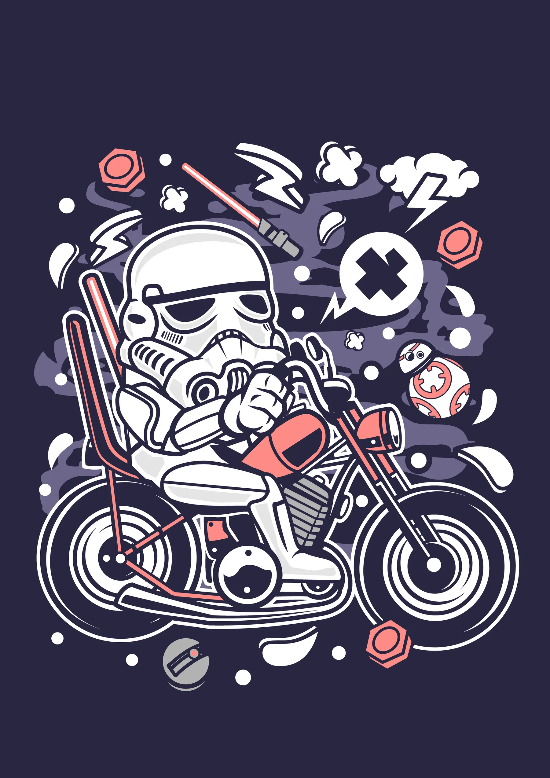 Stormtrooper en Motocicleta con Rayos