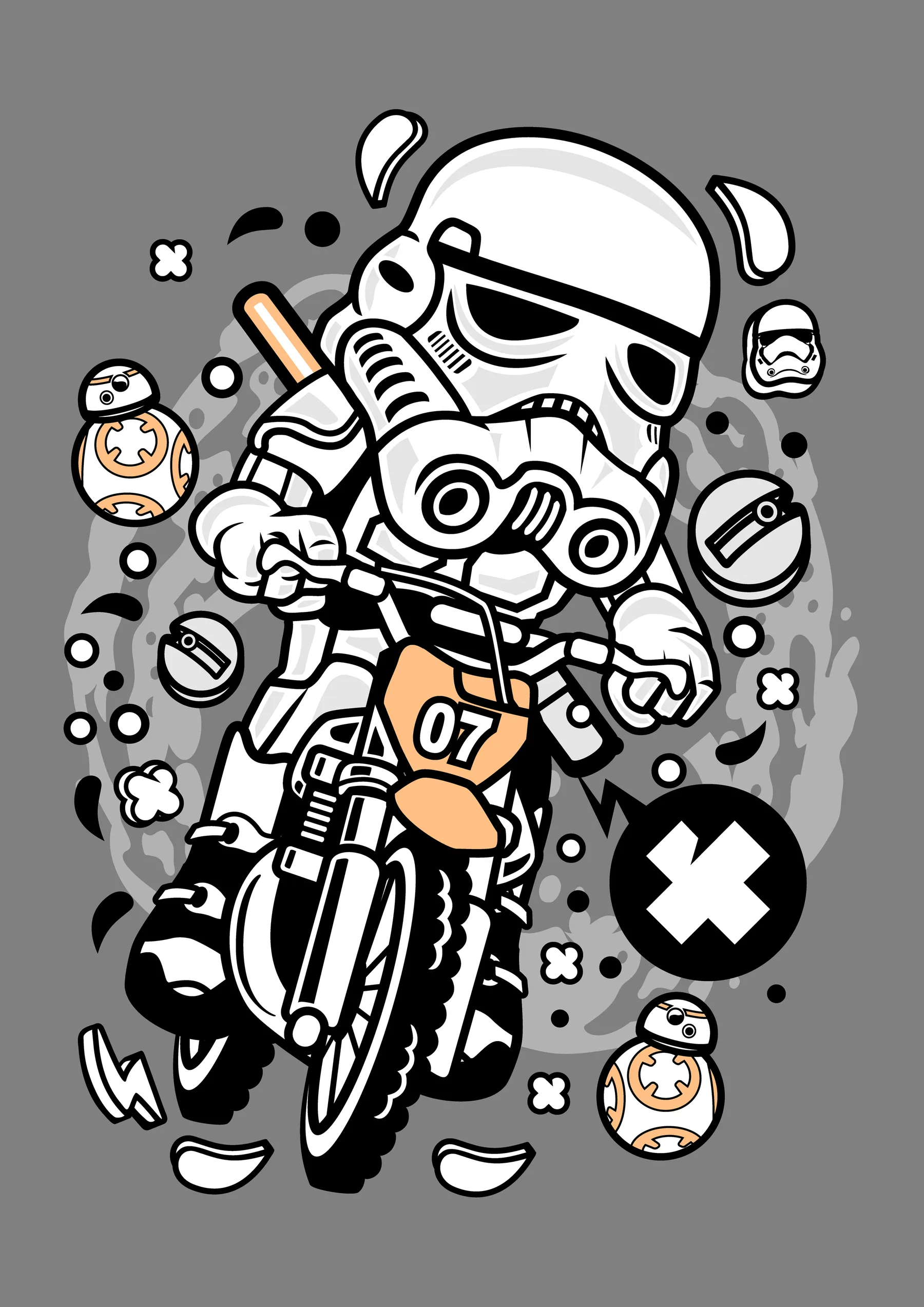 Stormtrooper en Motocicleta Estilo Comic