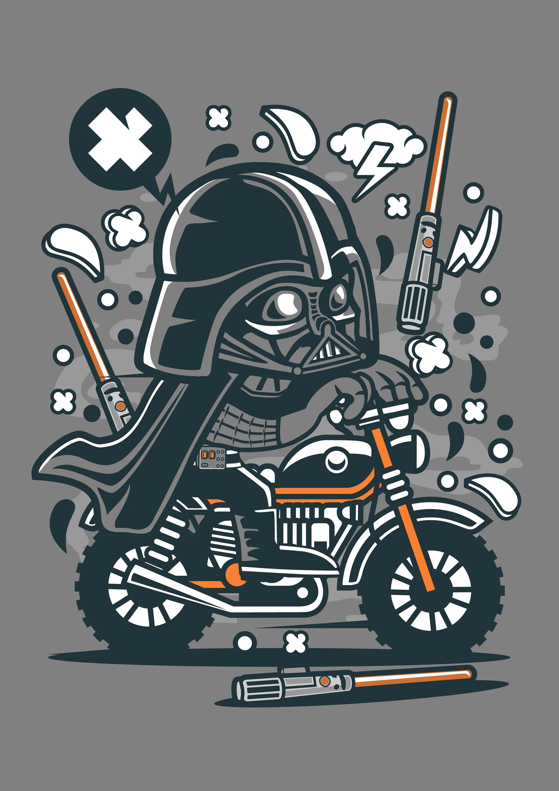 Darth Vader en Motocicleta Vintage