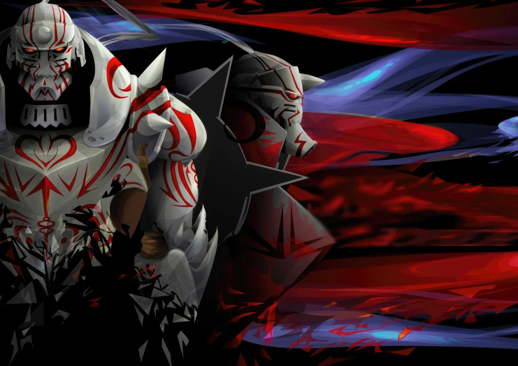 Fullmetal Alchemist Armaduras Blancas y Rojas