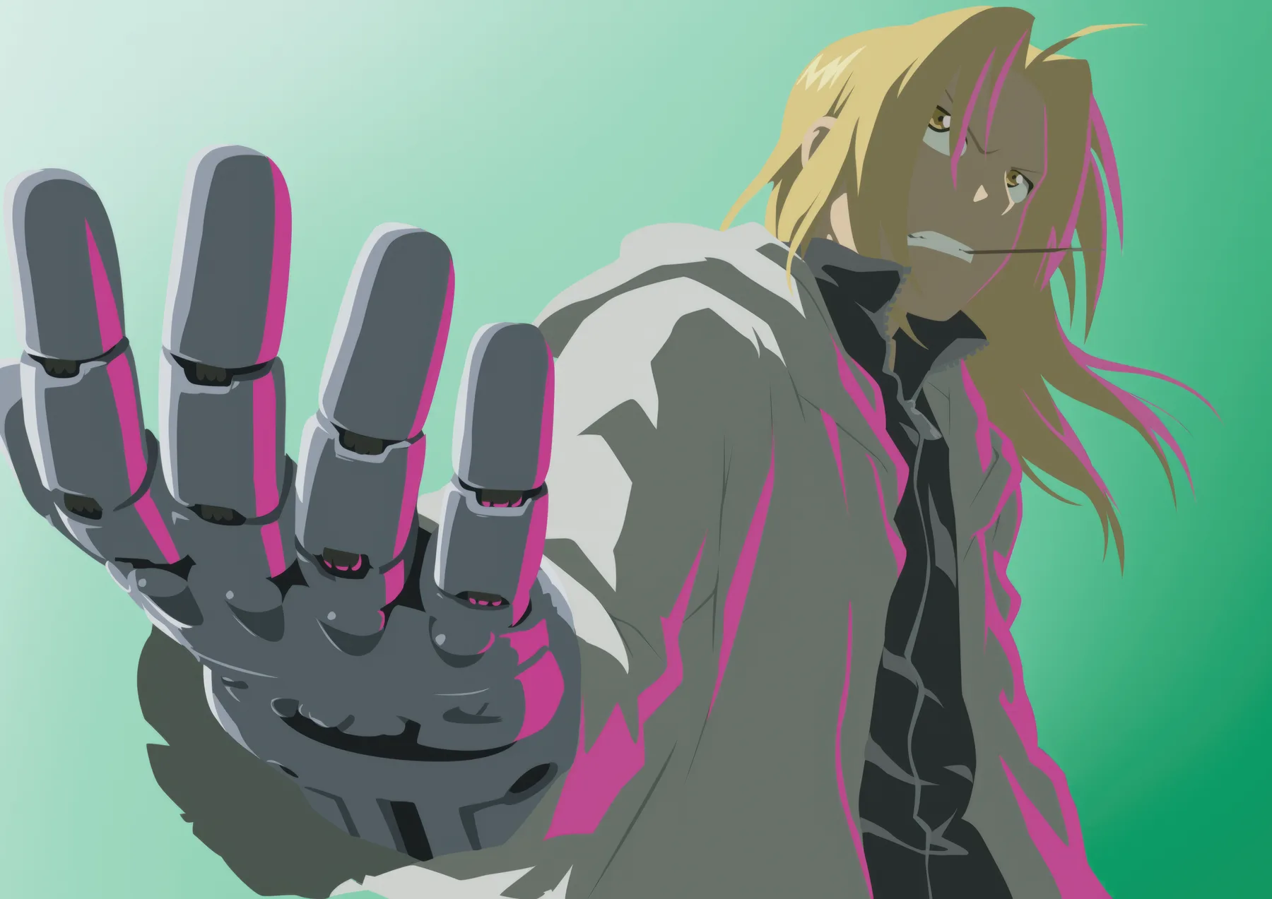 Edward Elric Automail Estilo Neon