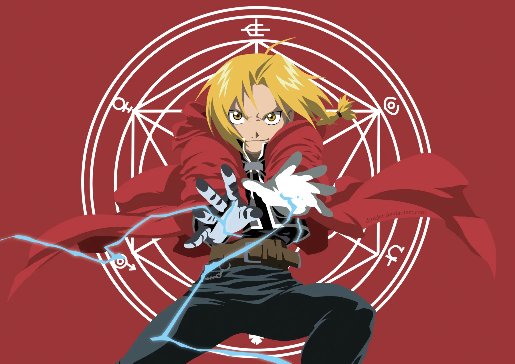 Edward Elric Circulo de Transmutacion y Rayo