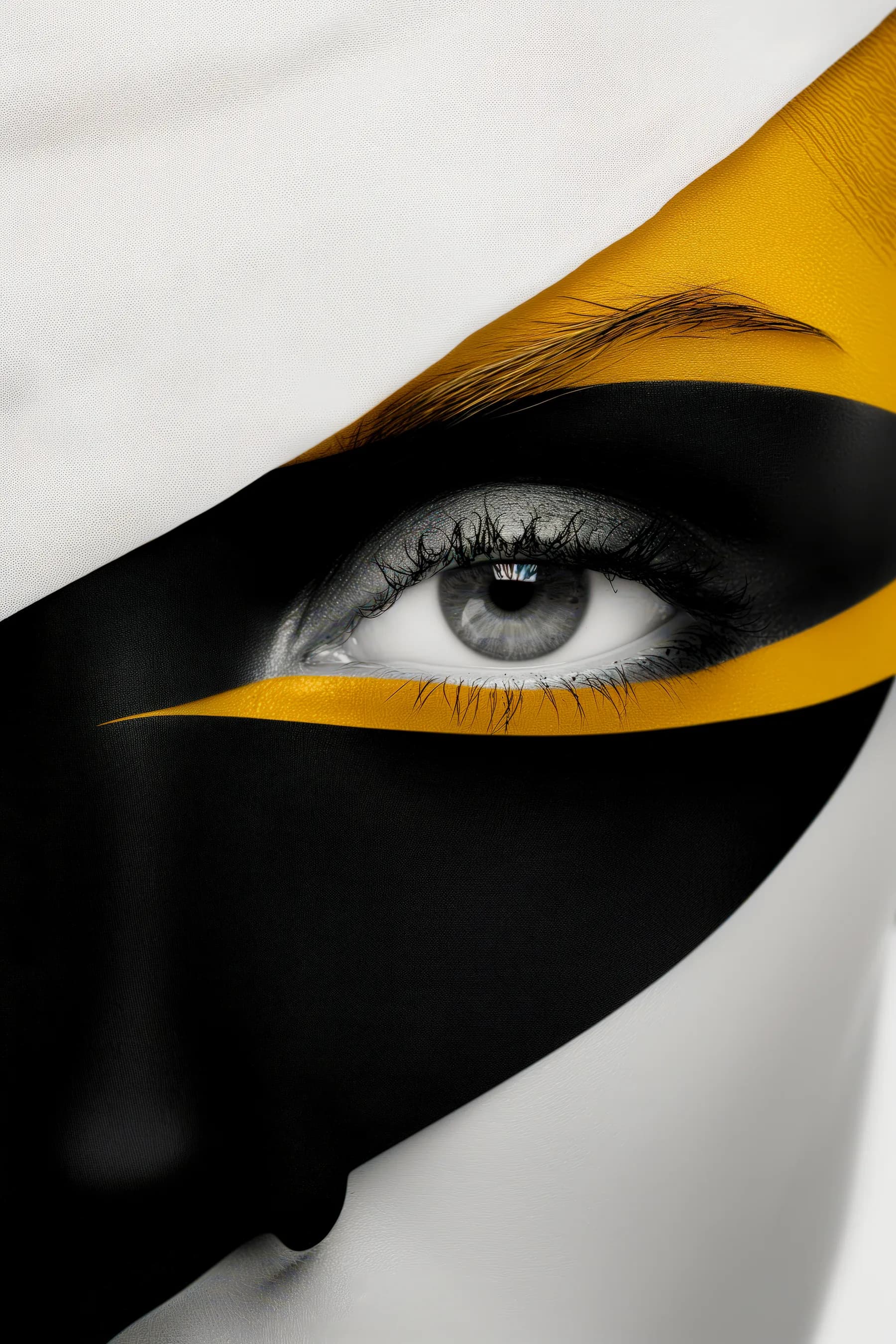 Ojo con Pintura Amarilla y Negra