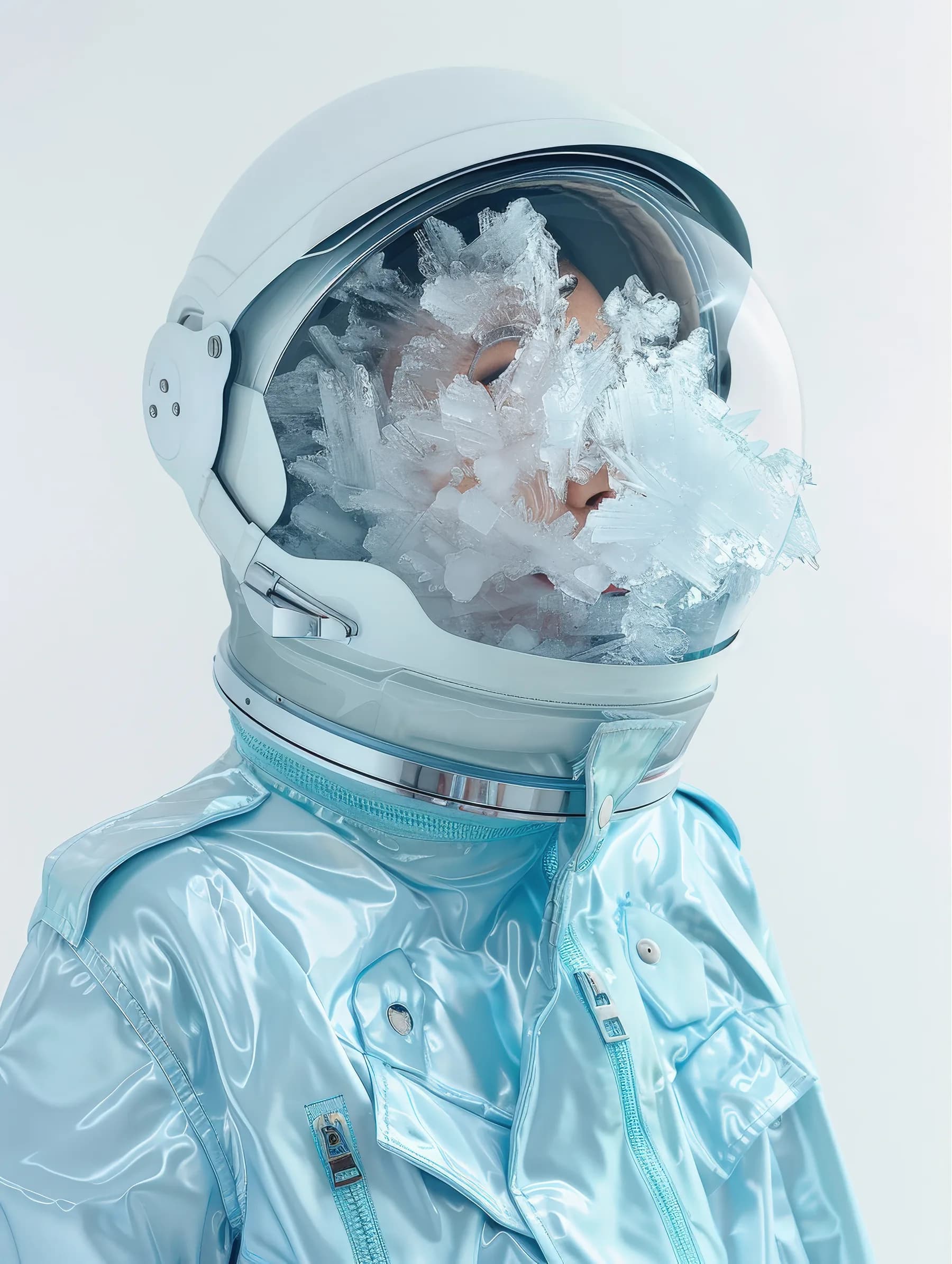 Astronauta con Cristales de Hielo
