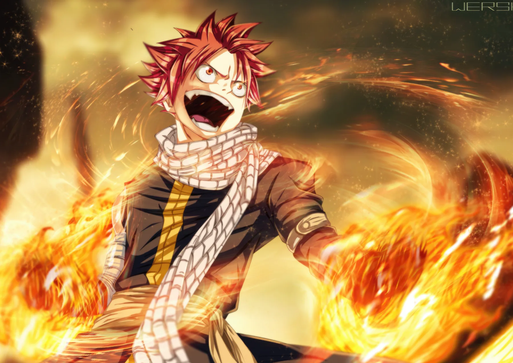 Natsu Dragneel Furioso entre Llamas