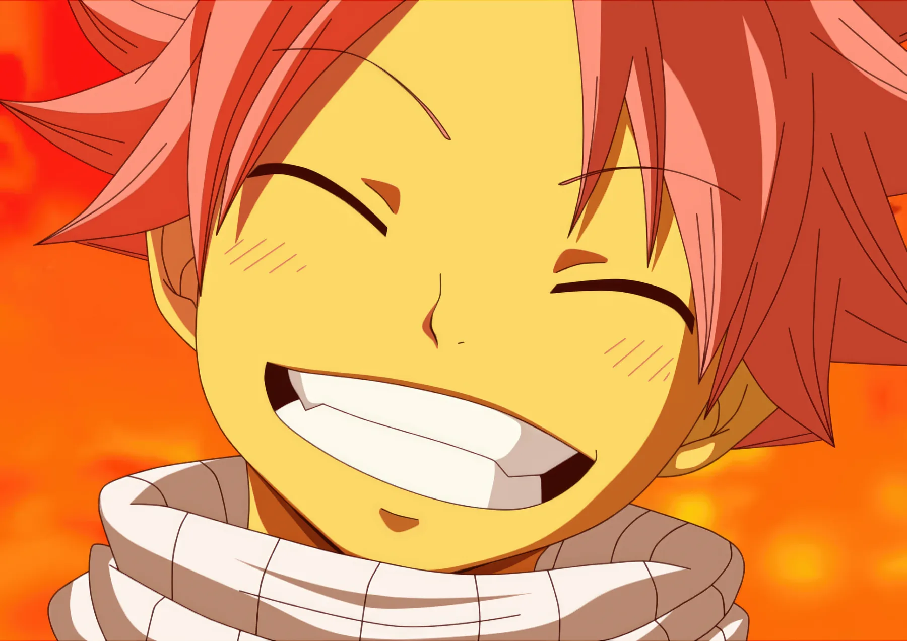 Natsu Dragneel Riendo Primer Plano