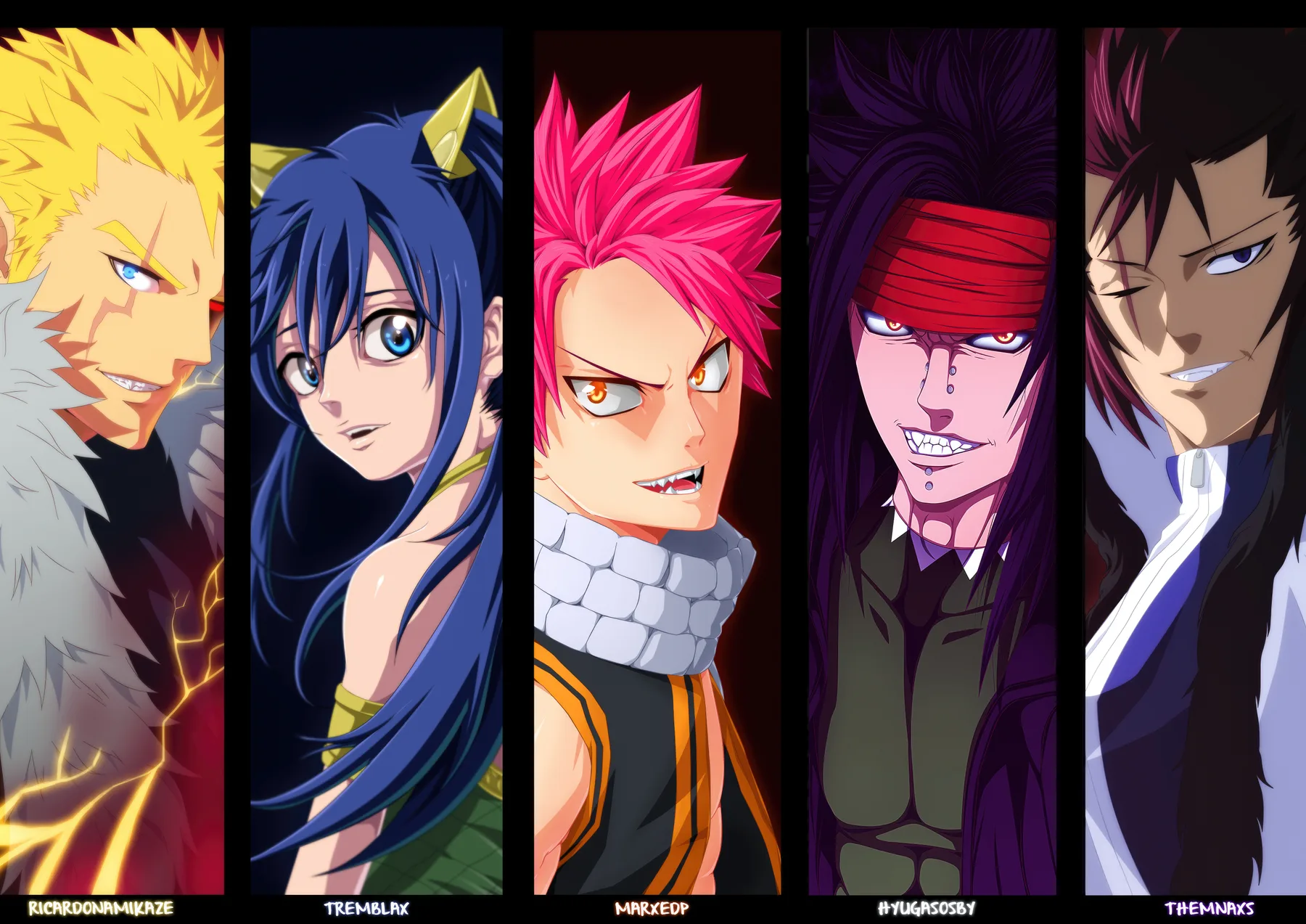 Fairy Tail Personajes Cinco Paneles Dos
