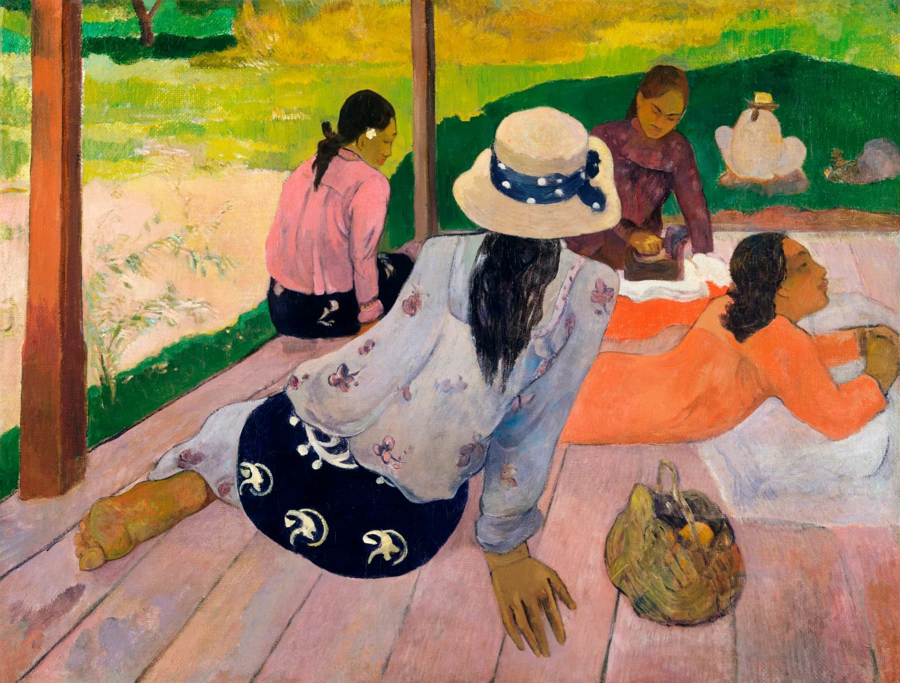 Mujeres Bretonas con Sombreros - Paul Gauguin