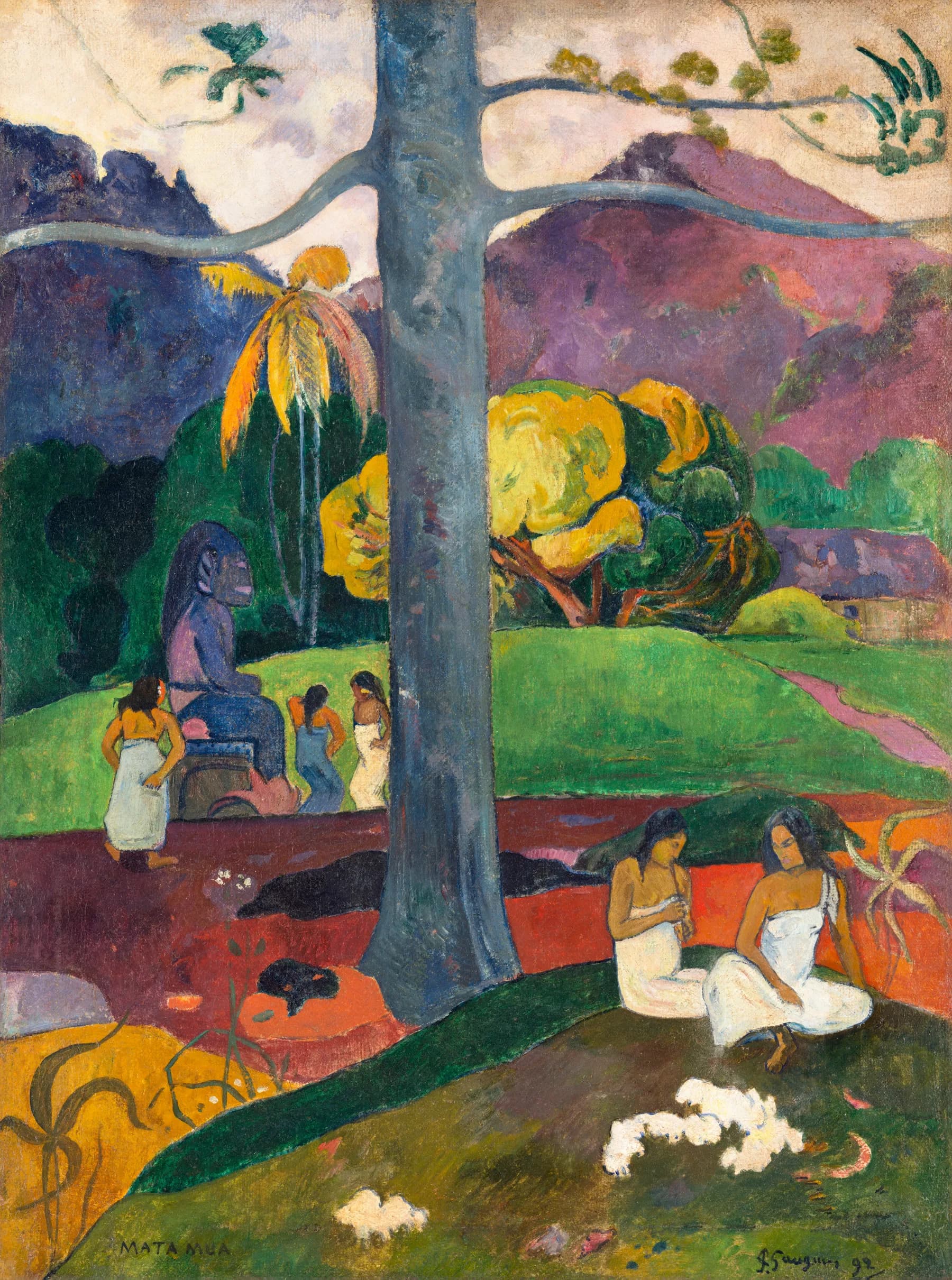 Paisaje Tahitiano con Idolo - Paul Gauguin