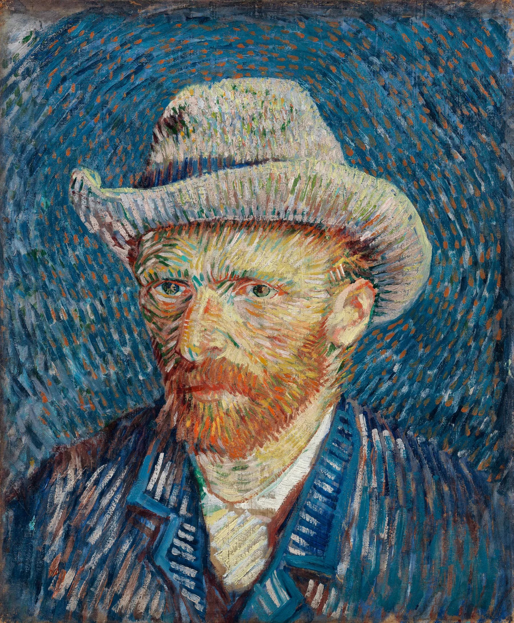 Autorretrato con Sombrero de Fieltro Gris - Van Gogh