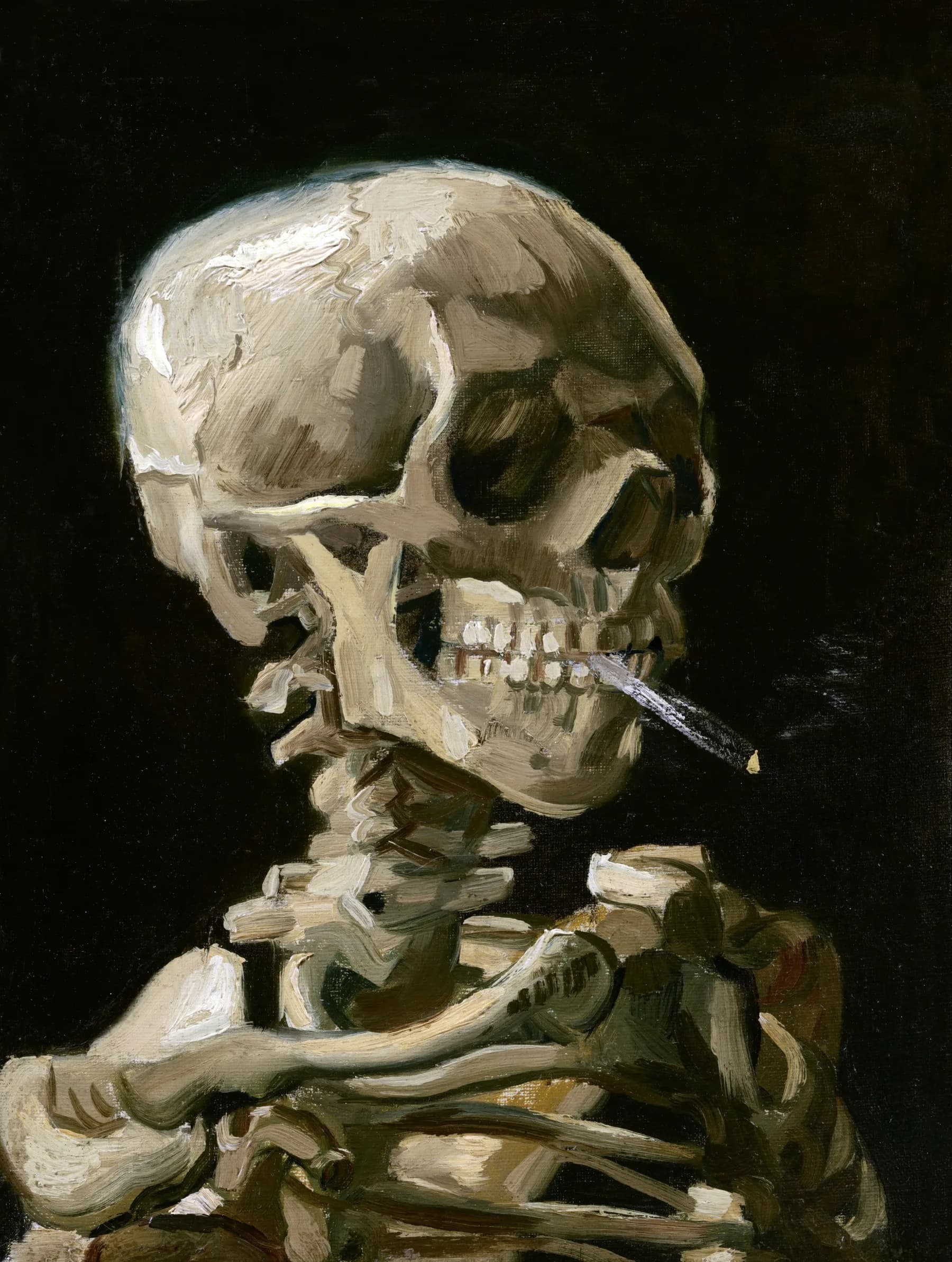 Cabeza de Esqueleto con Cigarrillo - Van Gogh