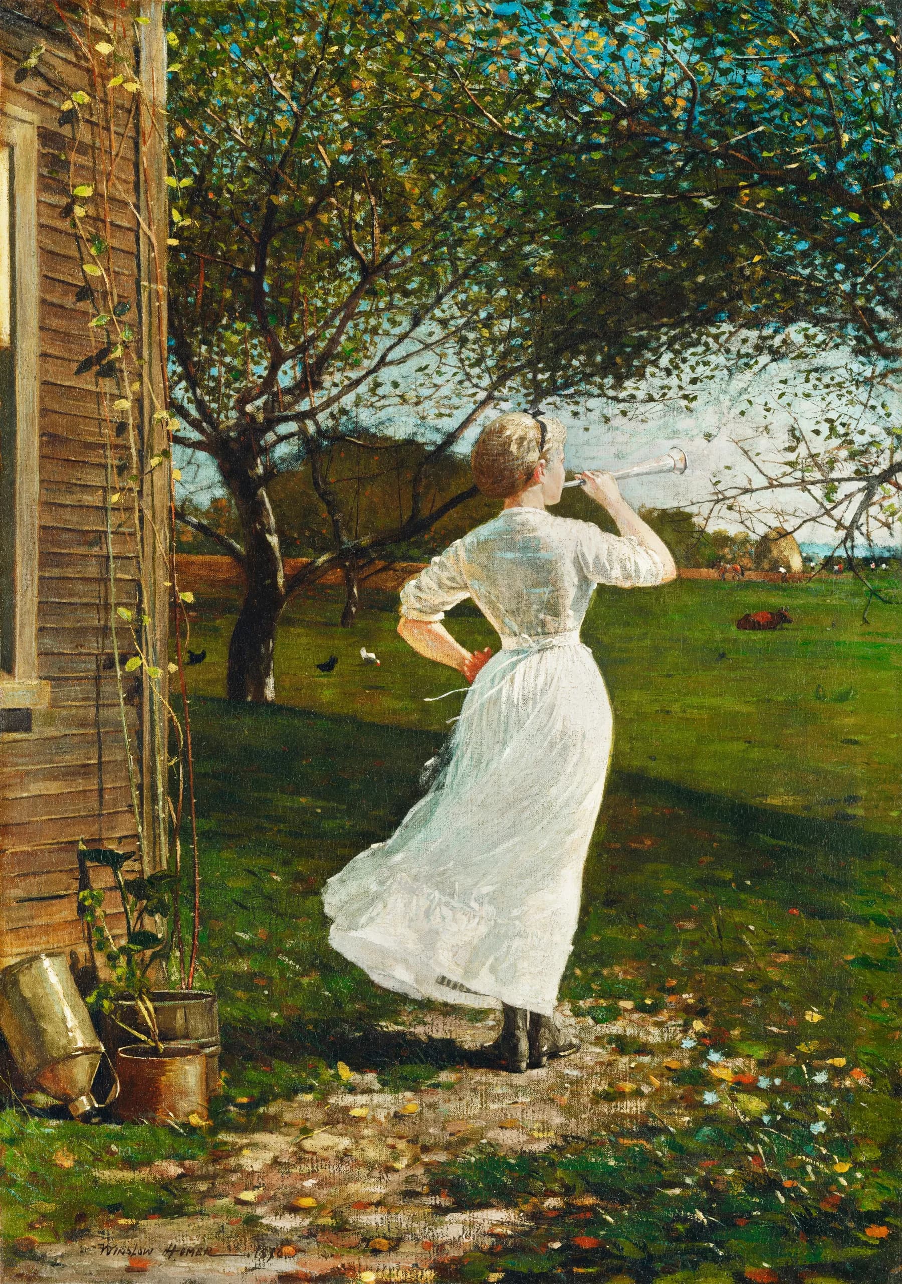 Mujer bajo el Manzano en Flor - Winslow Homer