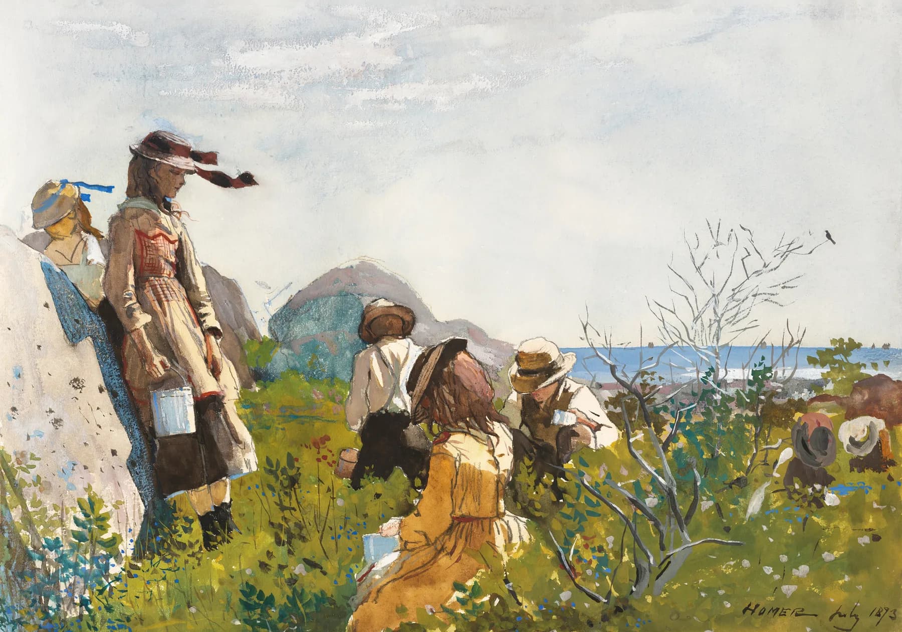 Pareja Recogiendo en la Costa - Winslow Homer