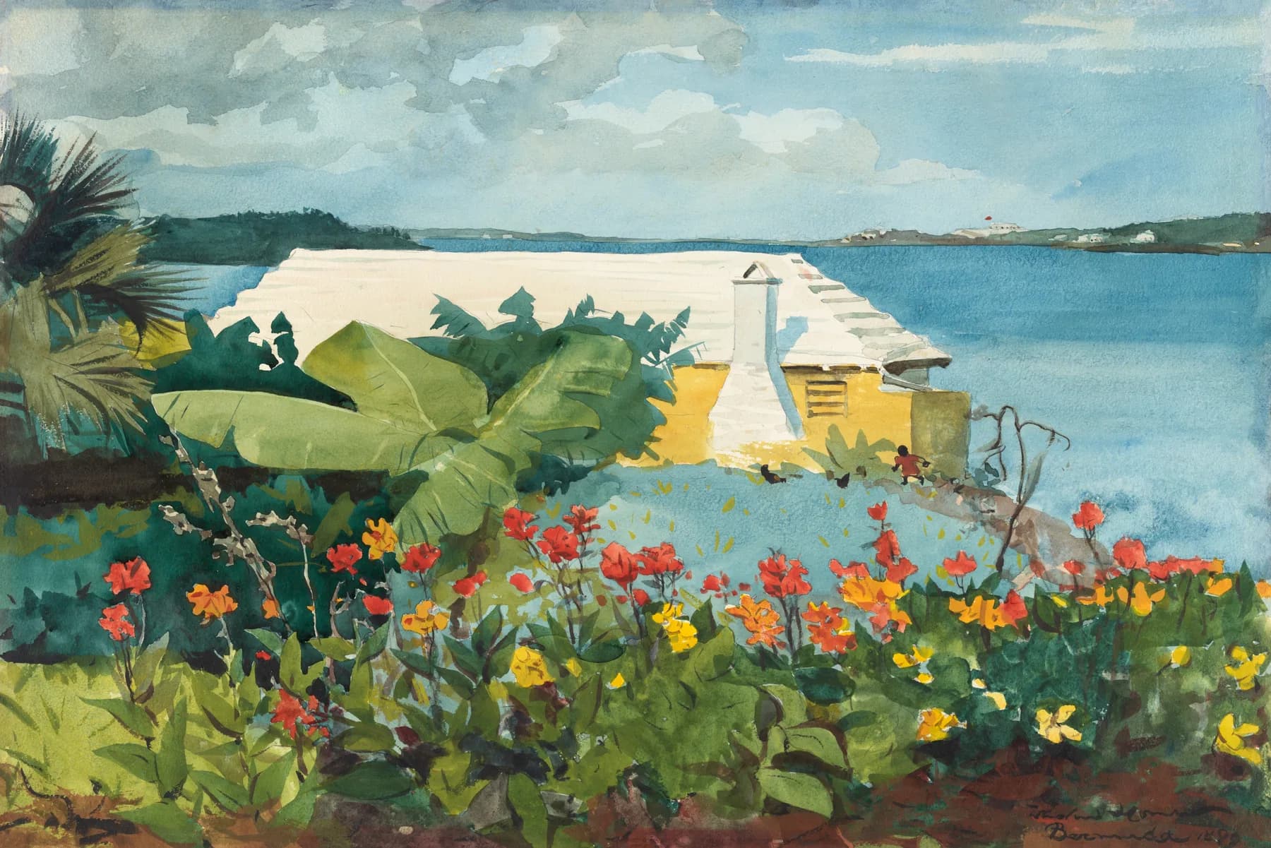 Paisaje Tropical con Garza Blanca - Winslow Homer