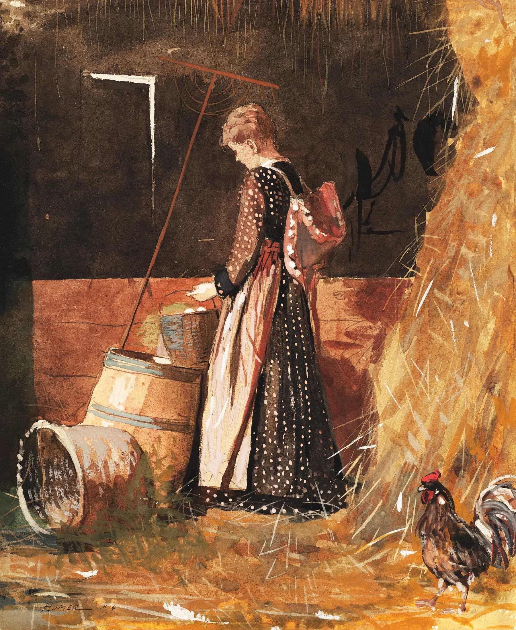 Mujer junto al Barril de Agua - Winslow Homer
