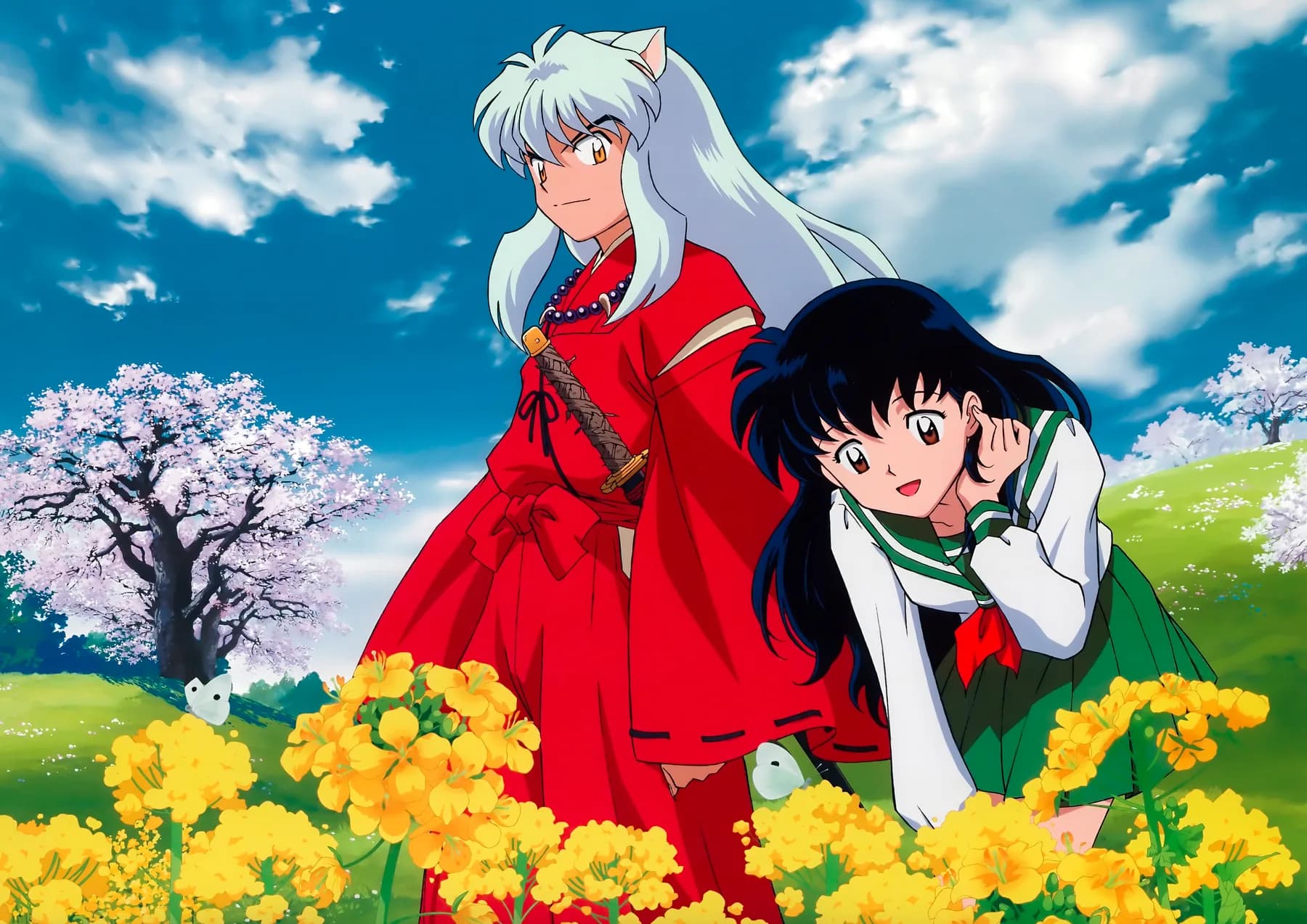 InuYasha y Kagome en Campo de Flores