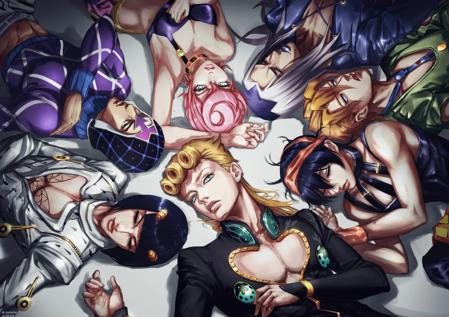 JoJo Golden Wind Elenco Acostado