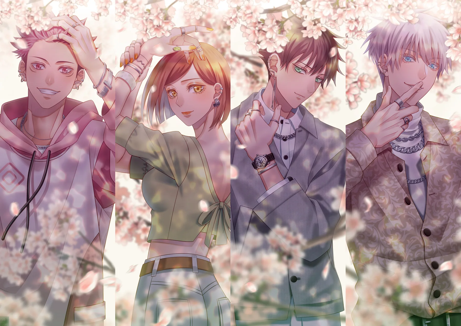 Jujutsu Kaisen Personajes Cuatro Paneles Sakura