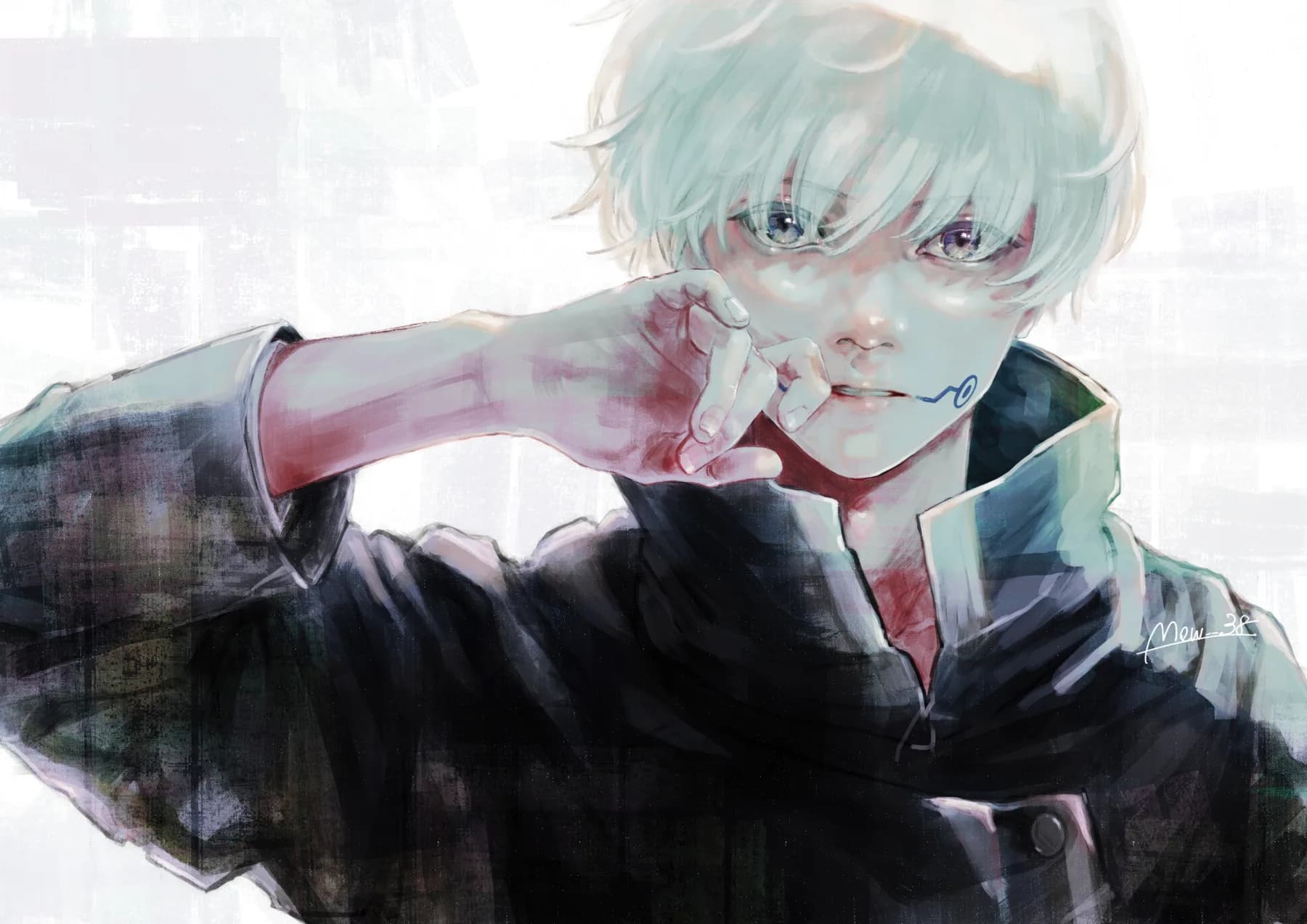 Jujutsu Kaisen Retrato Cabello Verde Menta