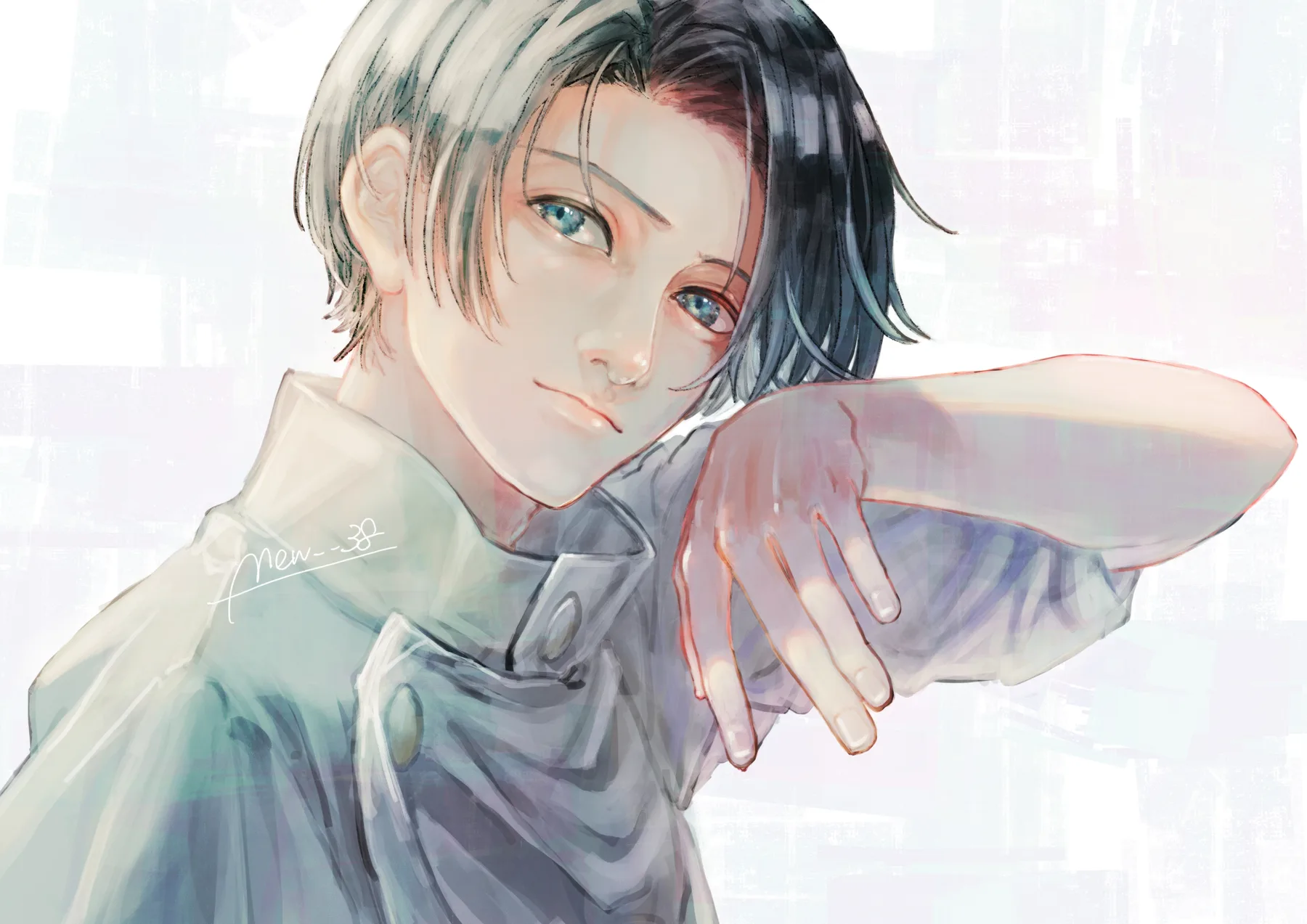 Jujutsu Kaisen Retrato Cabello Bicolor