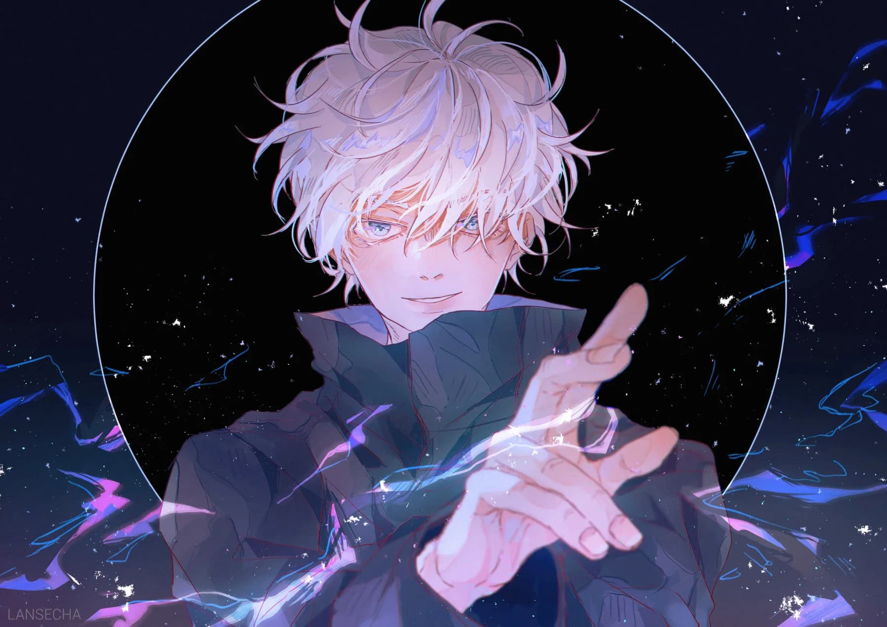 Jujutsu Kaisen Retrato Rubio Magia Nocturna