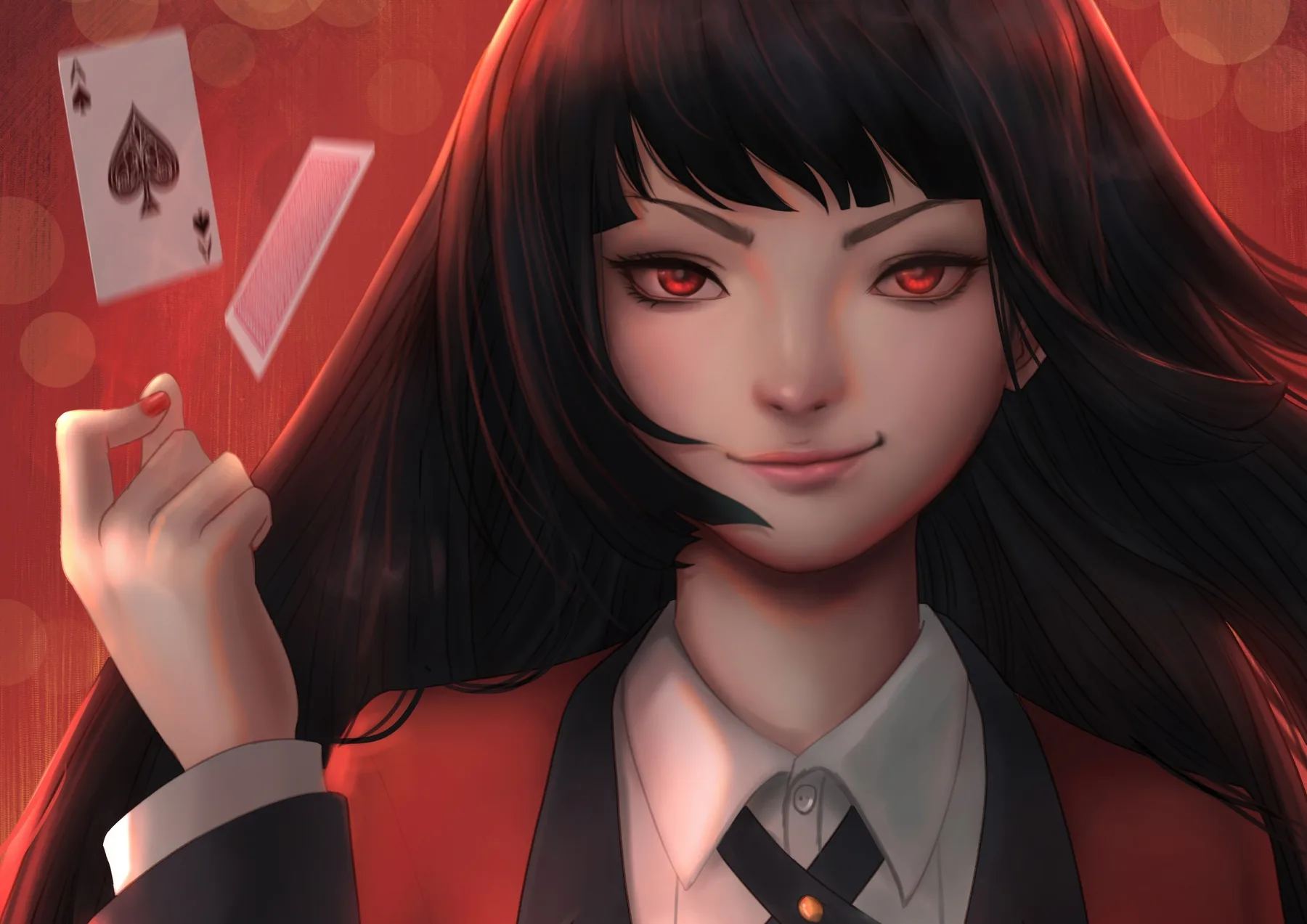 Yumeko Jabami Sonrisa Sadica Primer Plano