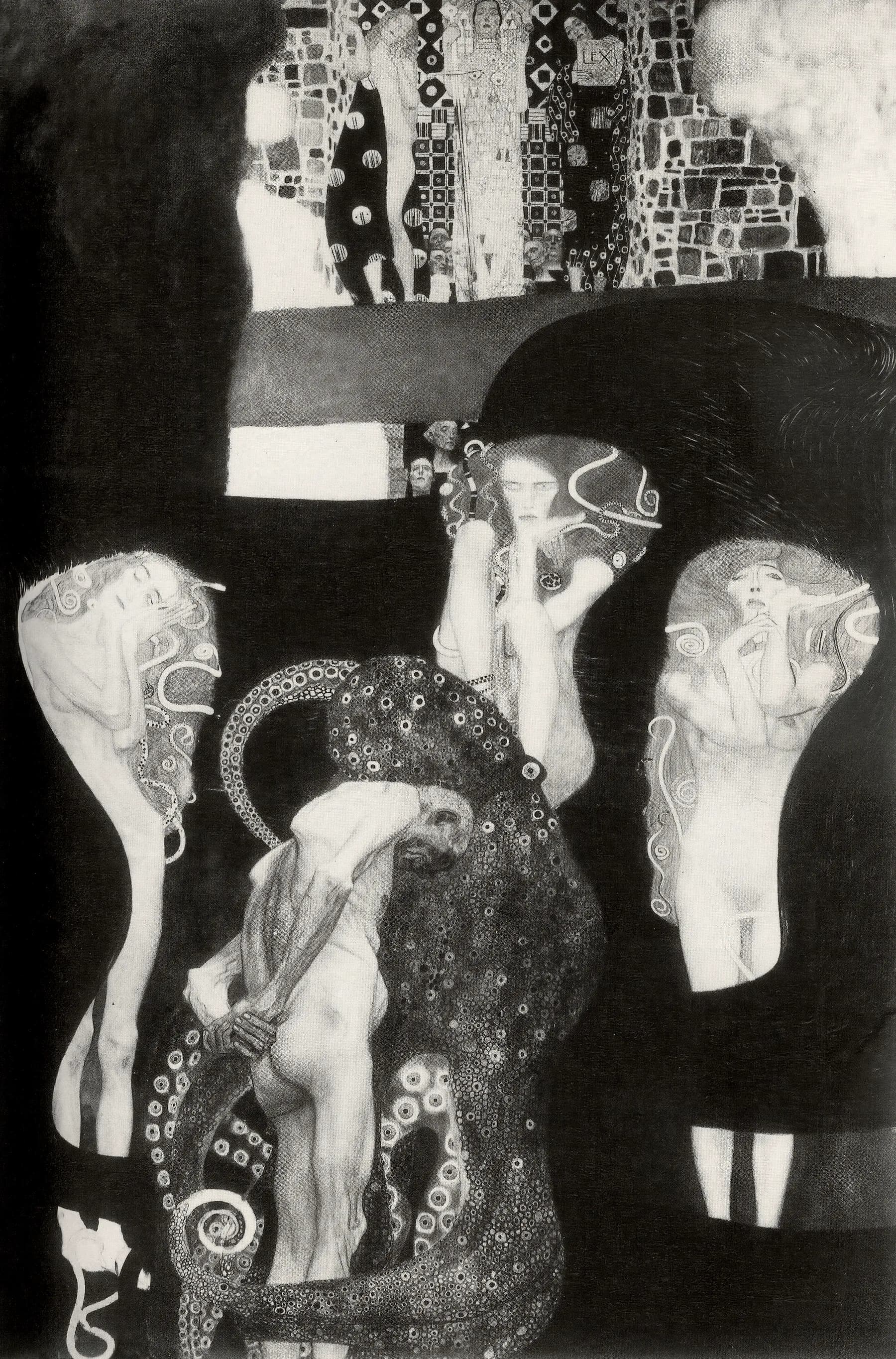 Boceto en Blanco y Negro - Gustav Klimt