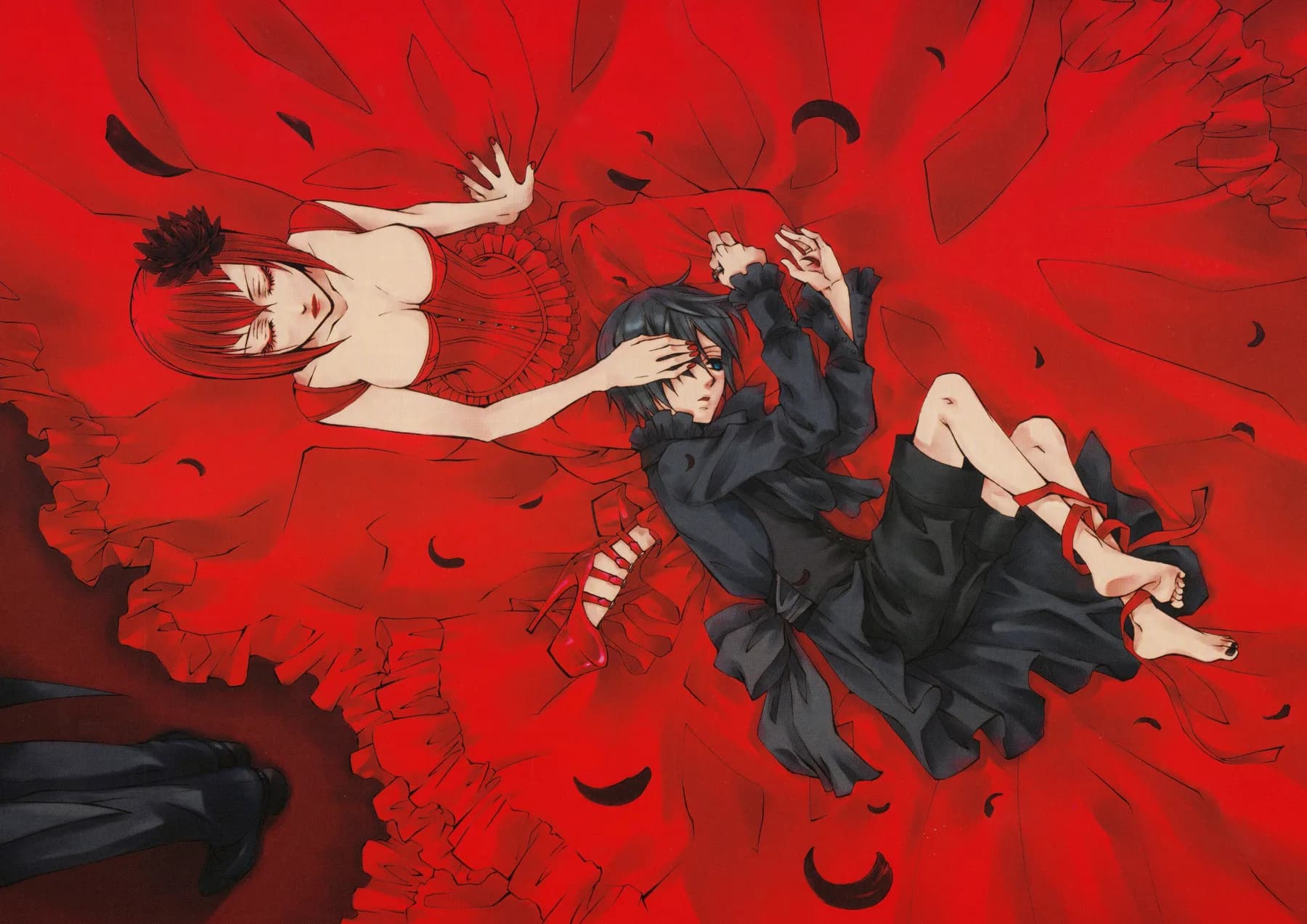 Ciel Phantomhive Cayendo con Dama de Rojo