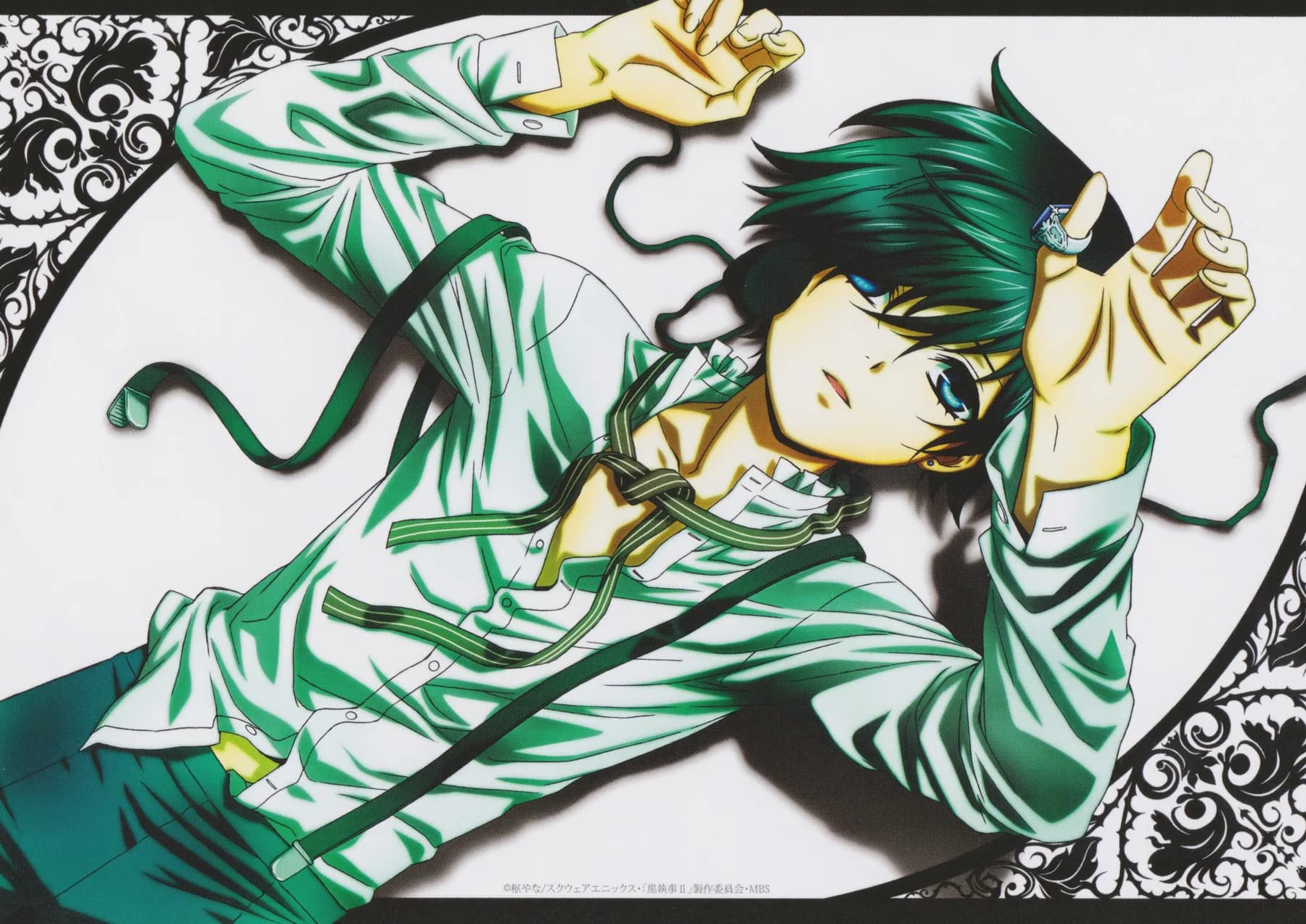 Kuroshitsuji Retrato Cabello Verde Atado