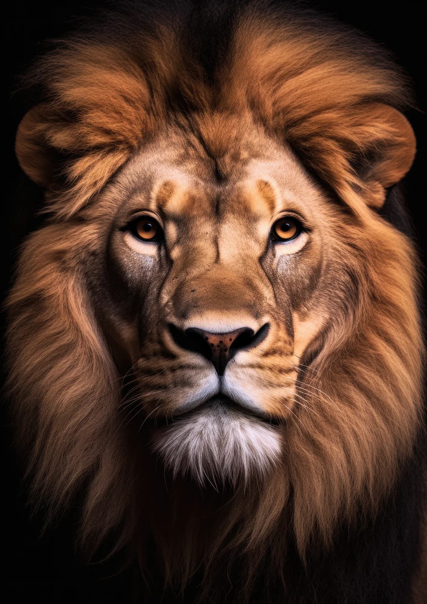 Leon Africano Retrato Dorado