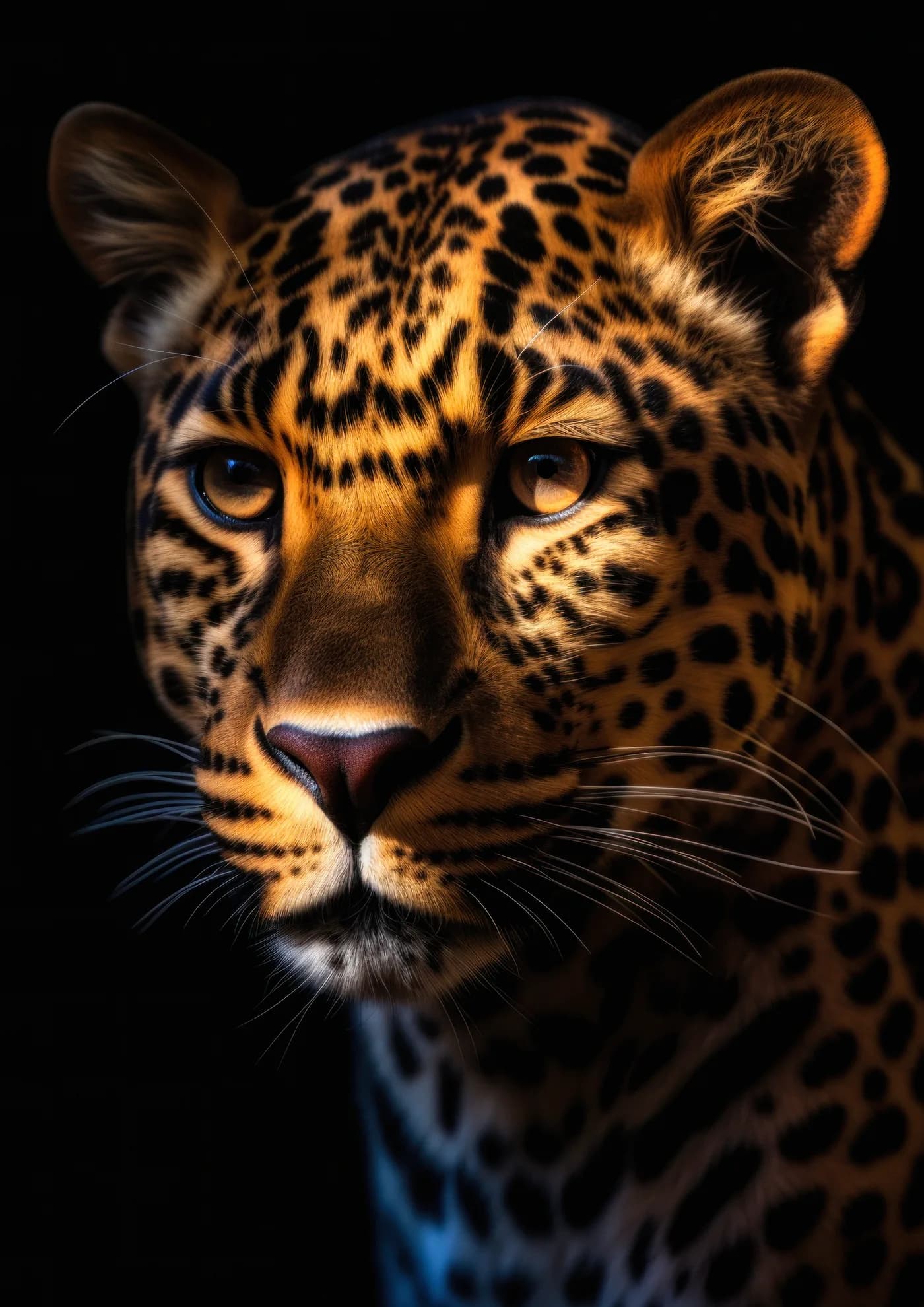 Leopardo Mirada Lateral Intensa