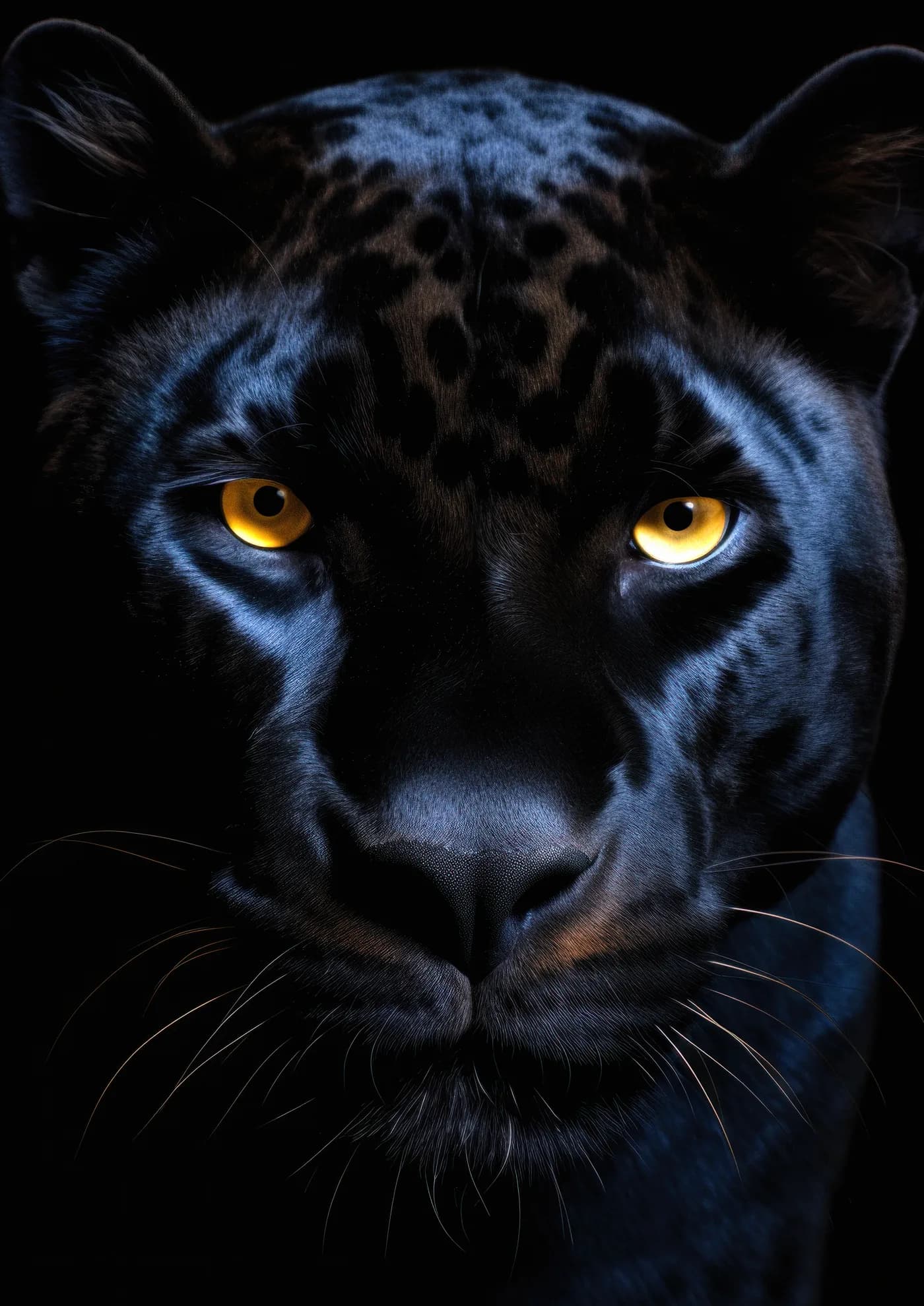 Pantera Negra Ojos Dorados Penetrantes