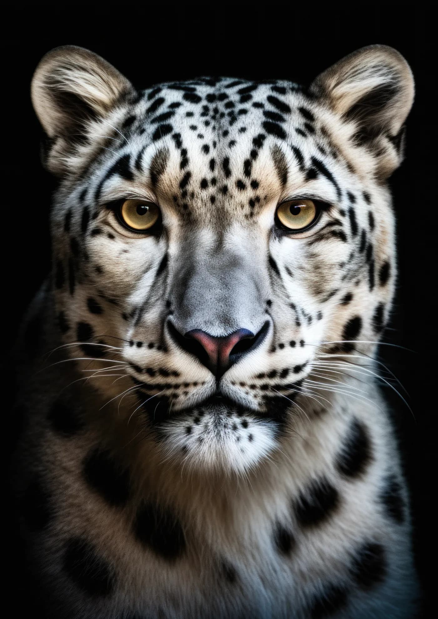 Leopardo de las Nieves Mirada Dorada