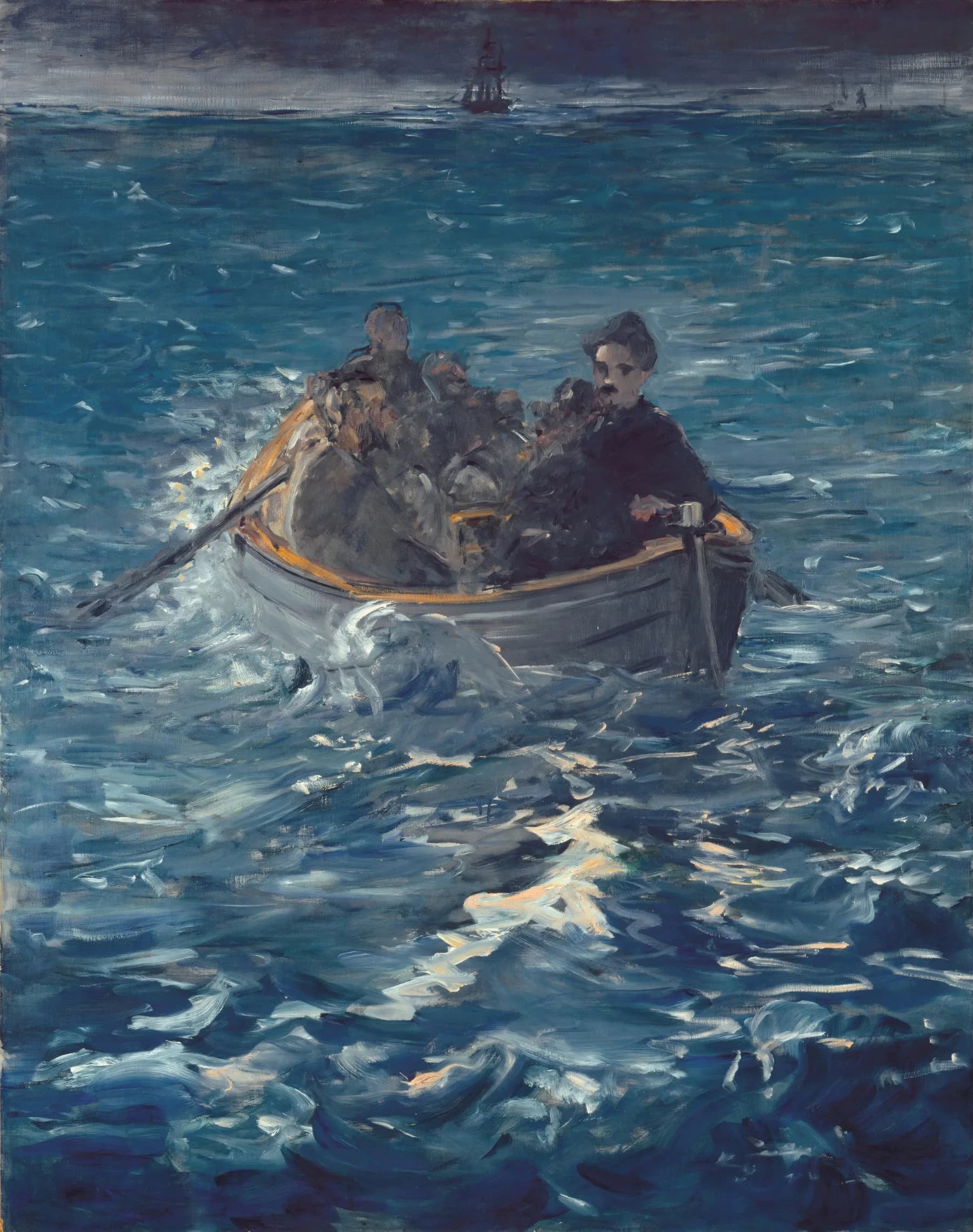 Barco en Mar Embravecido - Manet