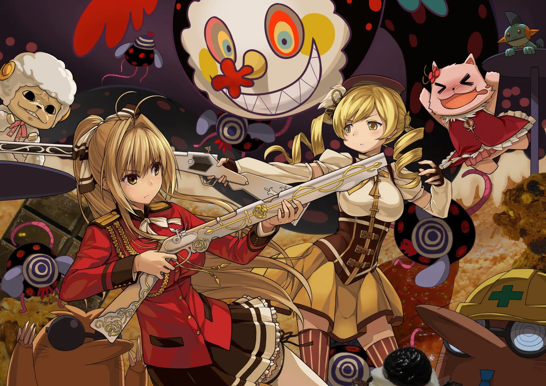 Madoka Magica Duo Rubio en Laberinto de Bruja