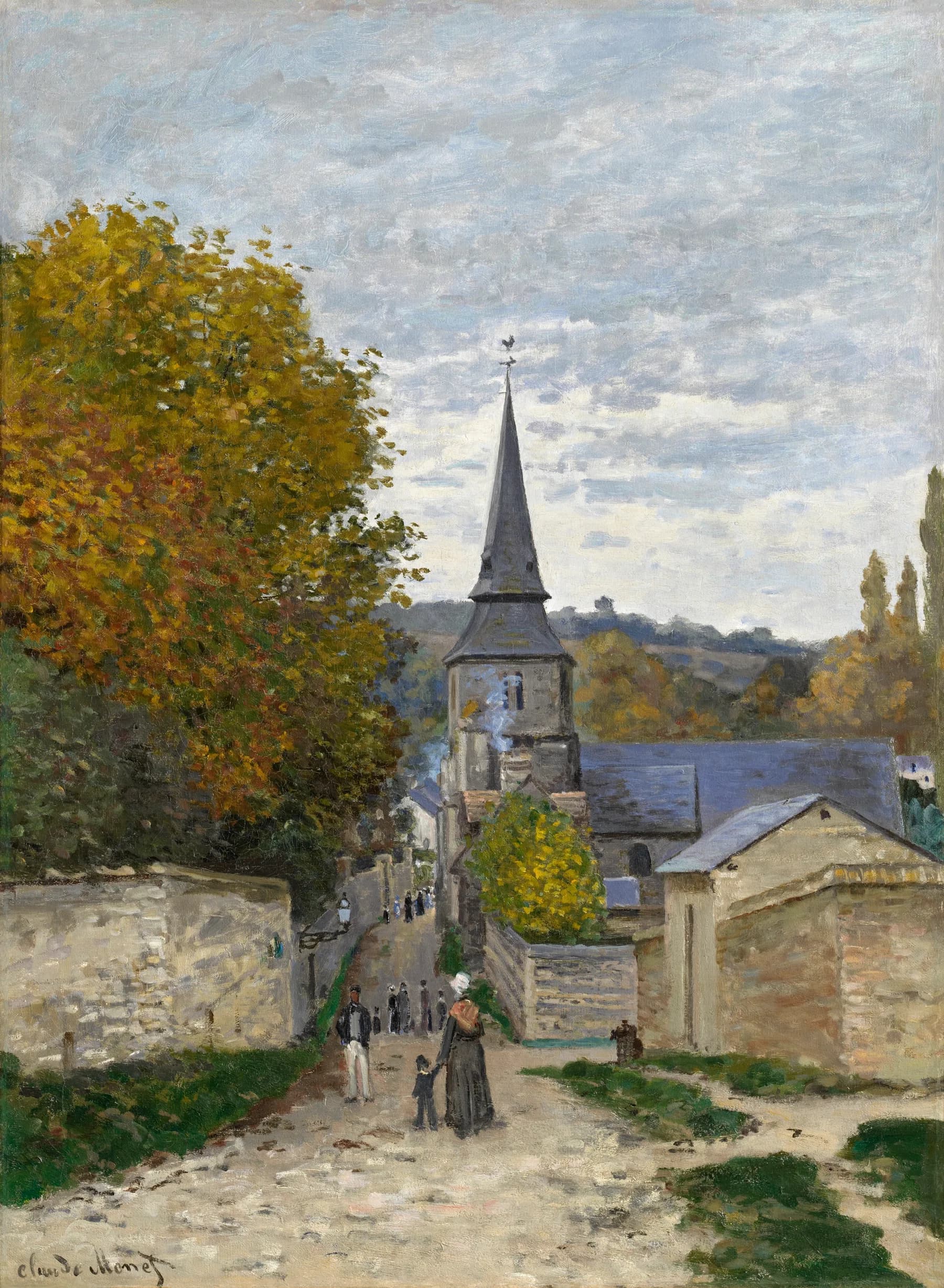 Pueblo con Iglesia de Vetheuil - Claude Monet