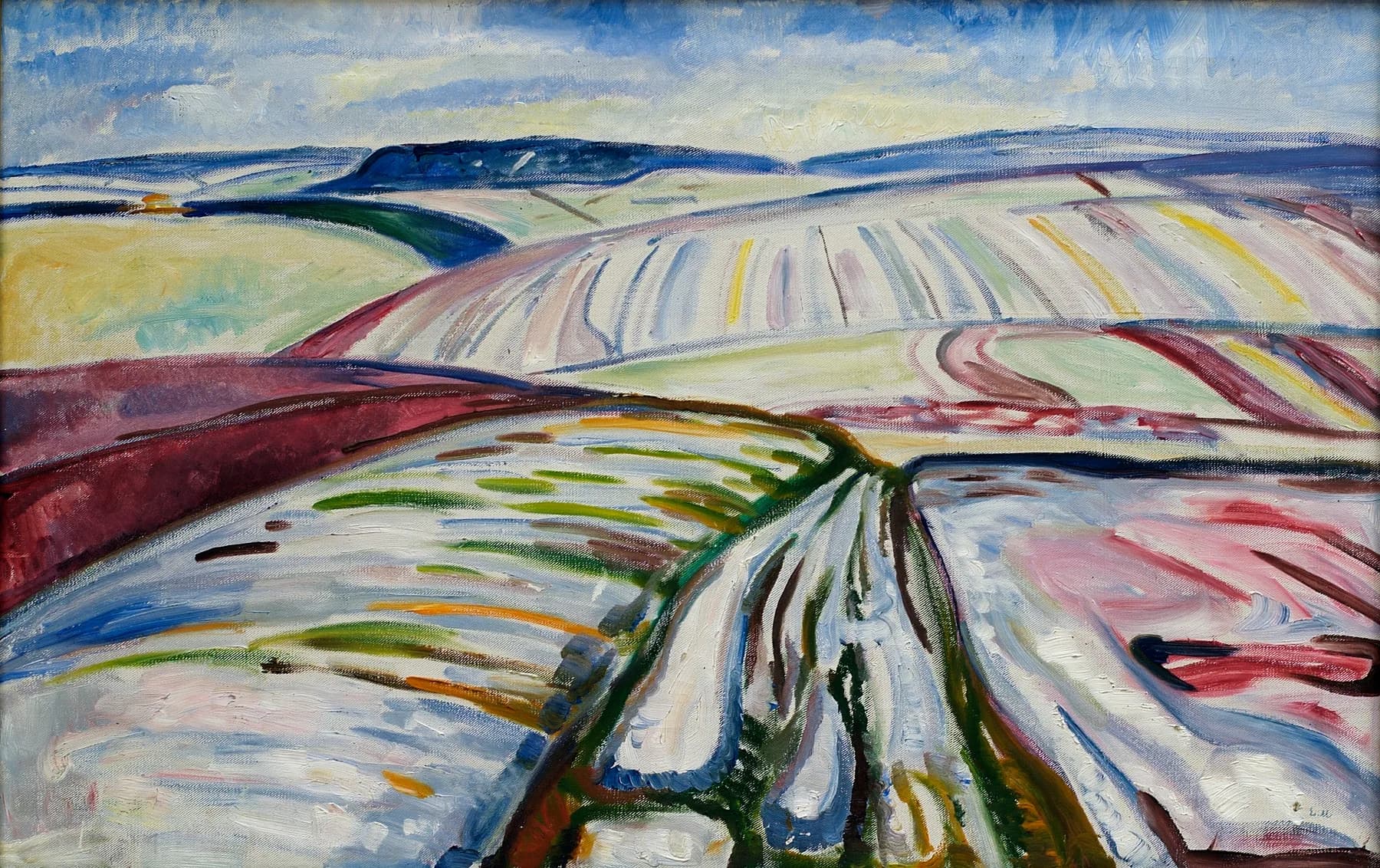 Paisaje de Campos Nevados - Edvard Munch