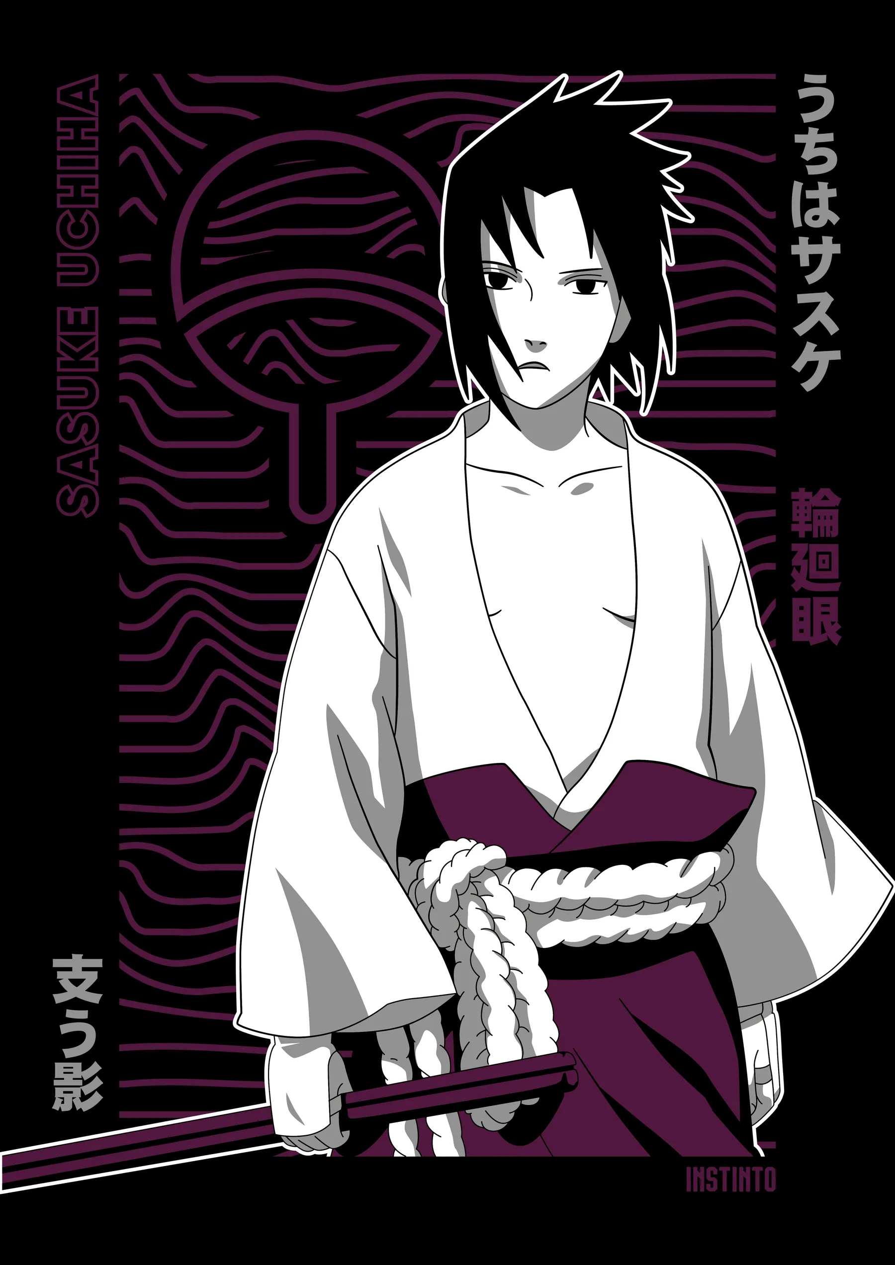 Sasuke Uchiha Kimono Blanco Rinnegan